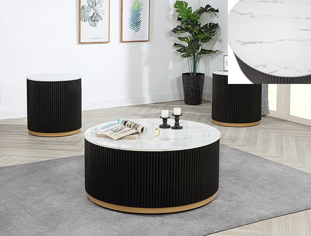 Kara Marble & Gold Cocktail Table Set