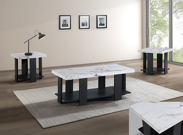 Boris White Faux Marble Cocktail Set — 3-Piece