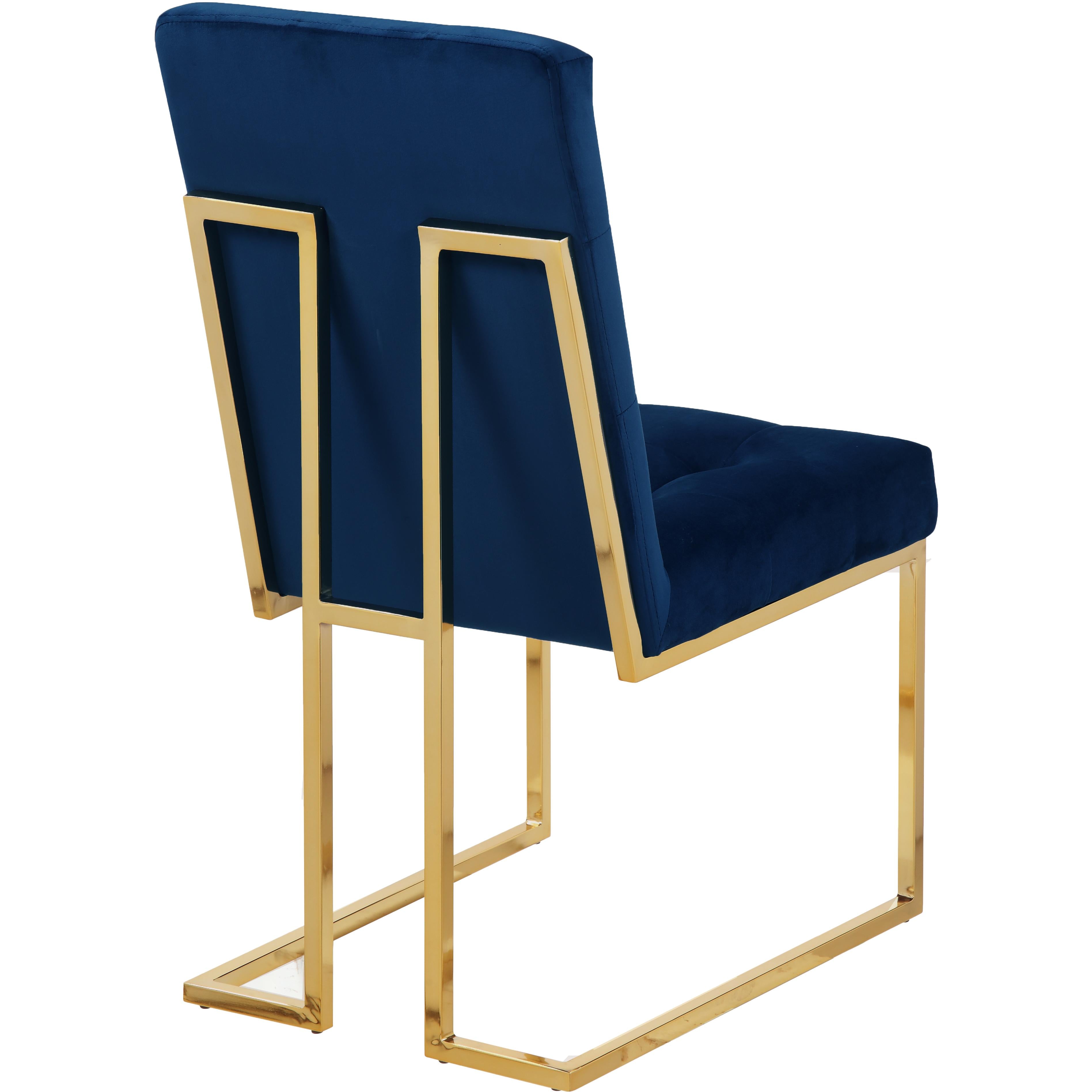 Meridian Pierre Navy Velvet Dining Chair