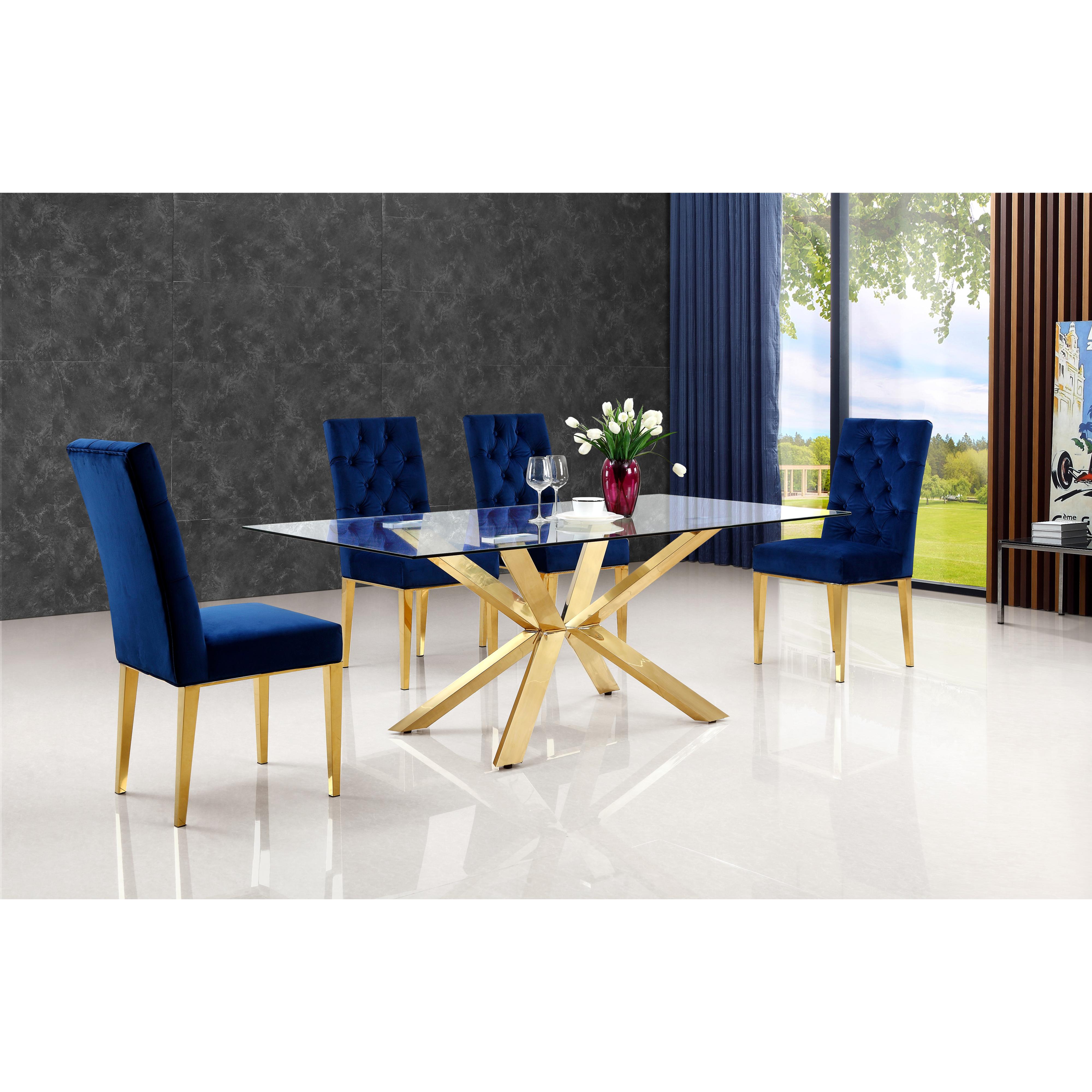 Meridian Capri Navy Velvet Dining Chair