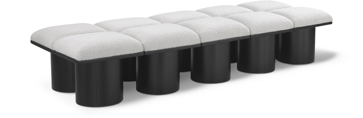 Pavilion Modular Bench 10-Piece Bench, 90"W x 31"D — Cream / Black Base