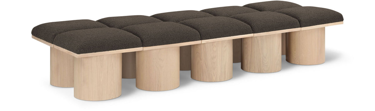 Pavilion Modular Bench 10-Piece Bench, 90"W x 31"D — Brown / Natural Base