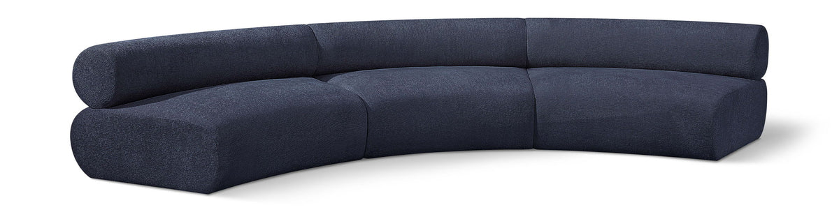Bale Chenille Modular Sectional — 3-Piece Sofa — Navy