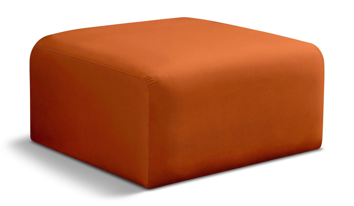 Arc Velvet Modular Sectional — Ottoman — Cognac