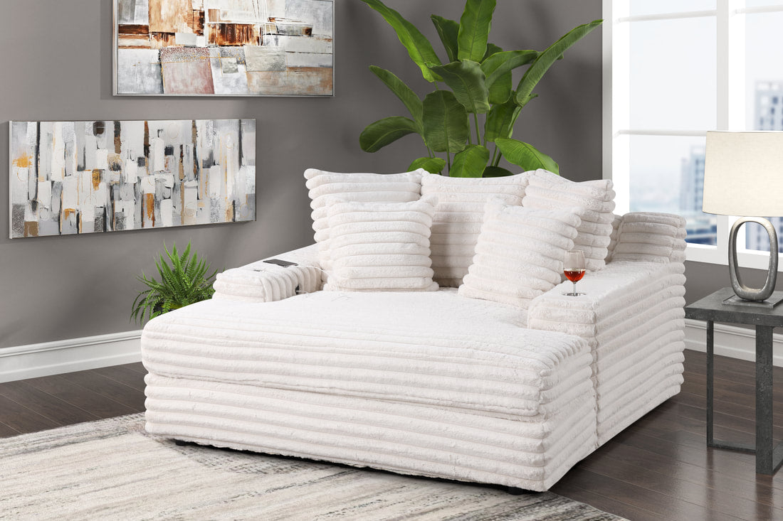 Happy Homes 4600 Oversized Chaise Lounge — Cupholders & USB Charging