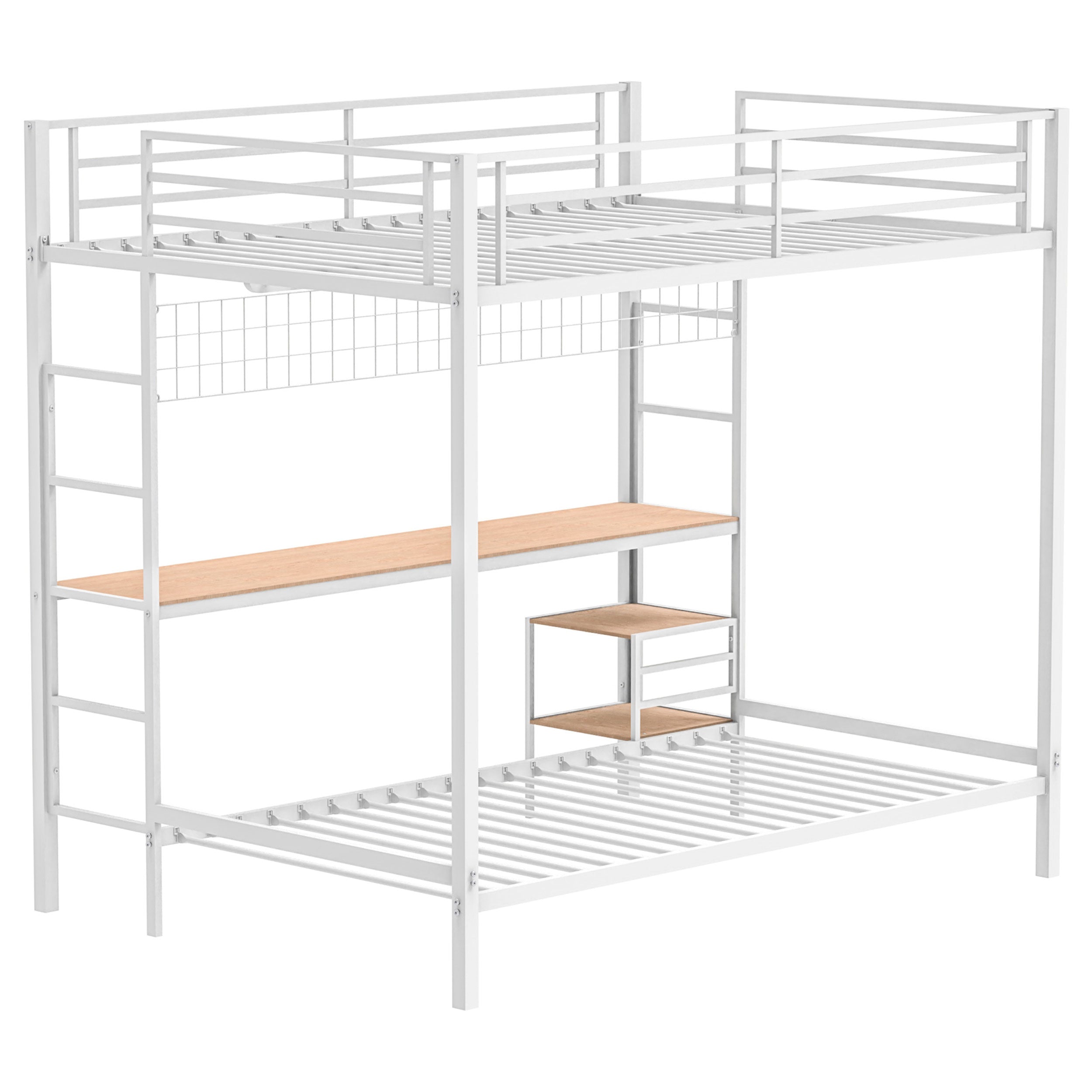 Campus Metal Full Over Twin Workstation Bunk Bed
