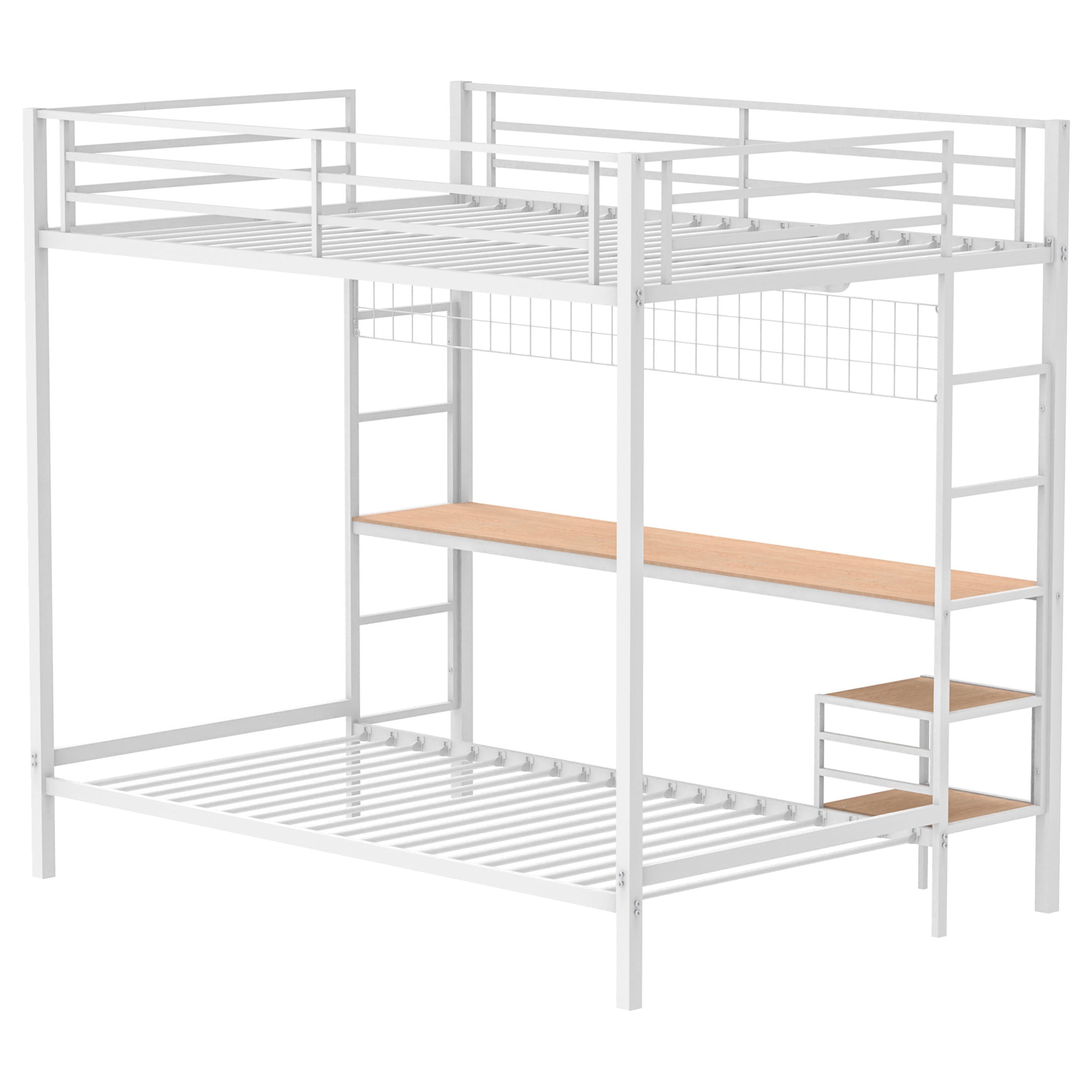 Campus Metal Full Over Twin Workstation Bunk Bed