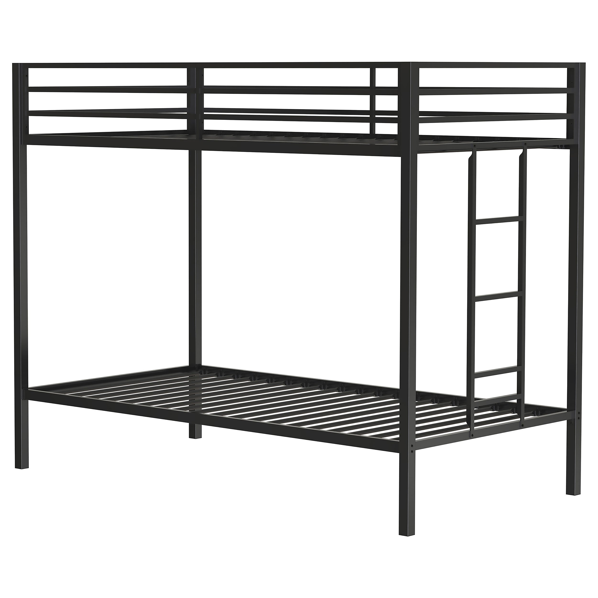Alevera Metal Twin Over Twin Bunk Bed with Ladder