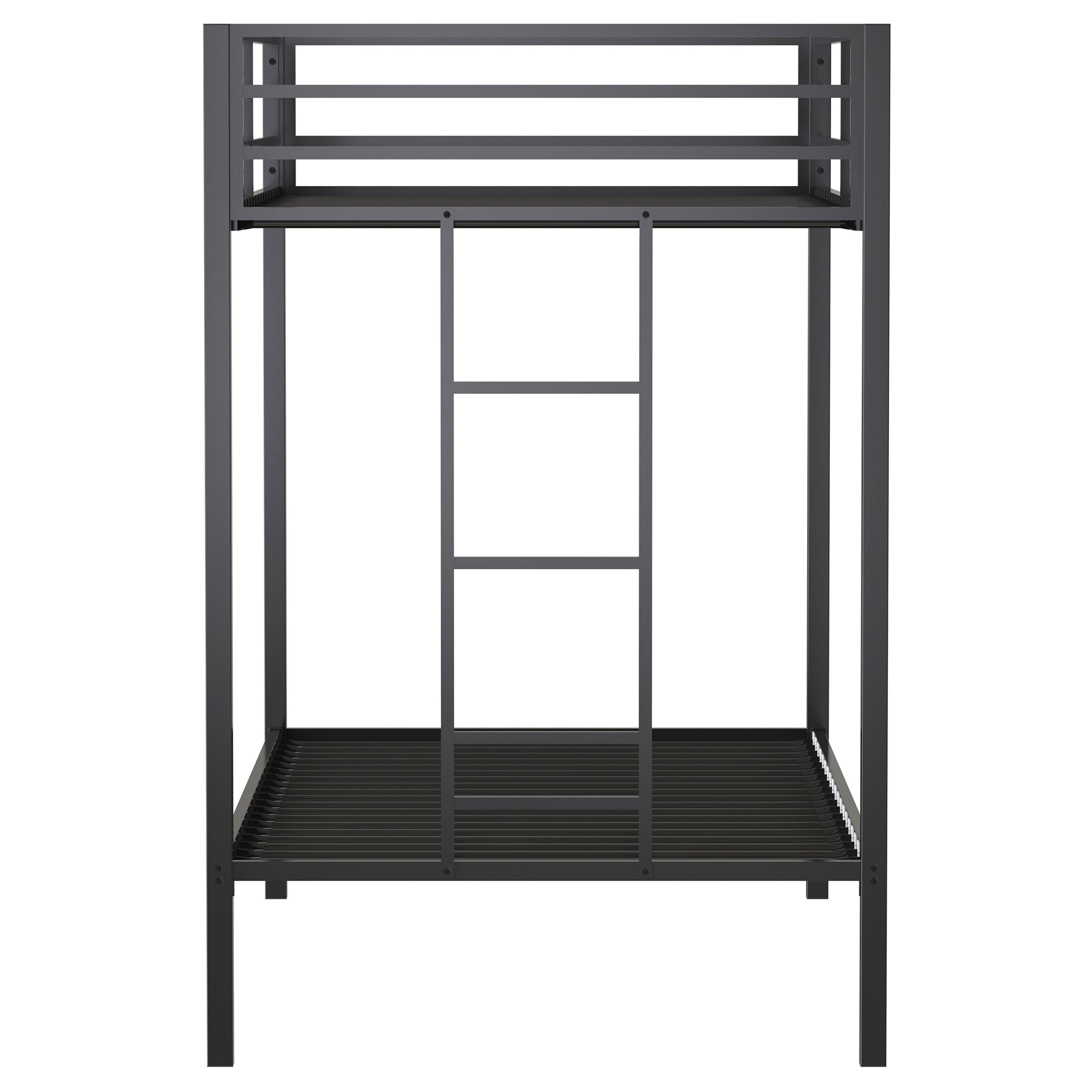 Alevera Metal Twin Over Twin Bunk Bed with Ladder