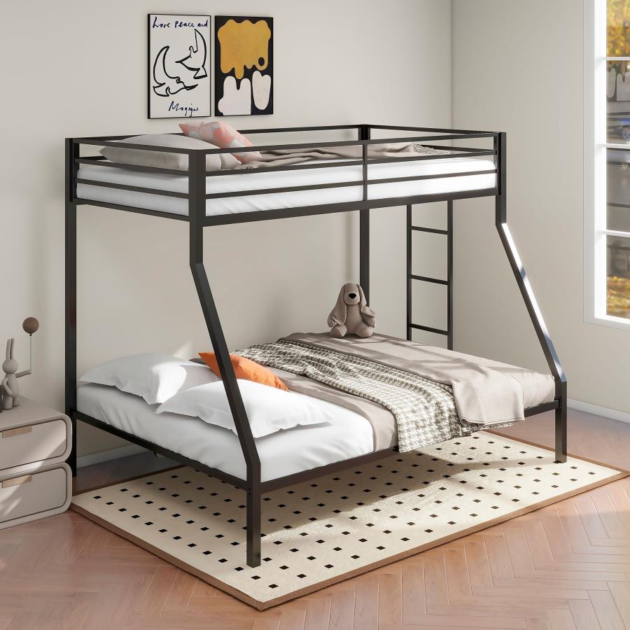 Alevera Metal Twin Over Twin Bunk Bed with Ladder