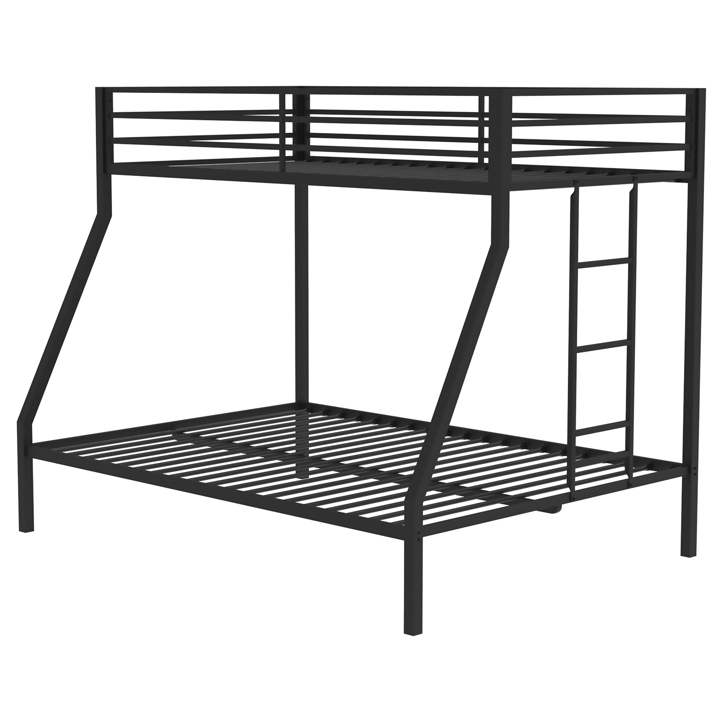 Alevera Metal Bunk Bed with Ladder Black