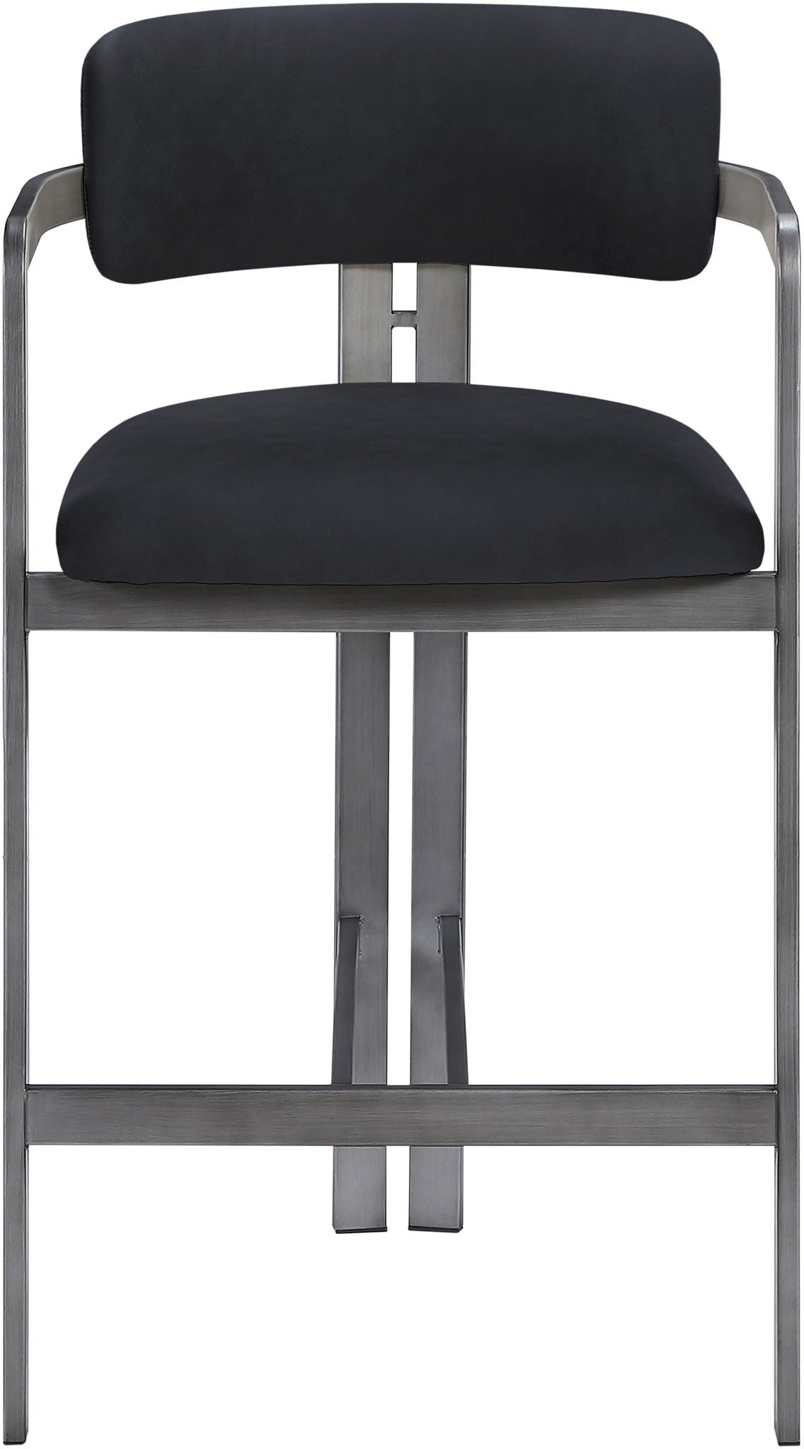 Aurum Vegan Leather Counter Stool with Gray Base
