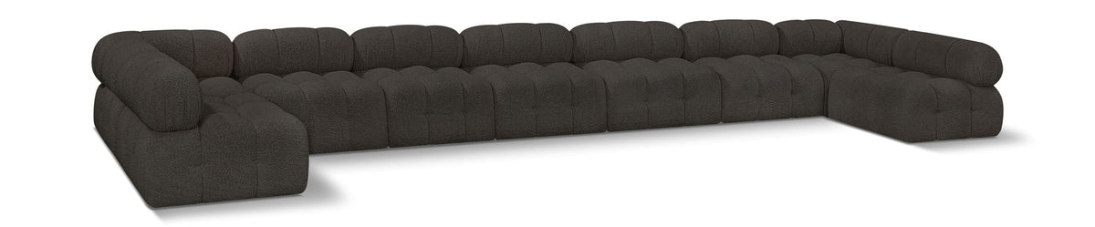 Ames Boucle Modular Sectional — 9-Piece Sectional — Brown