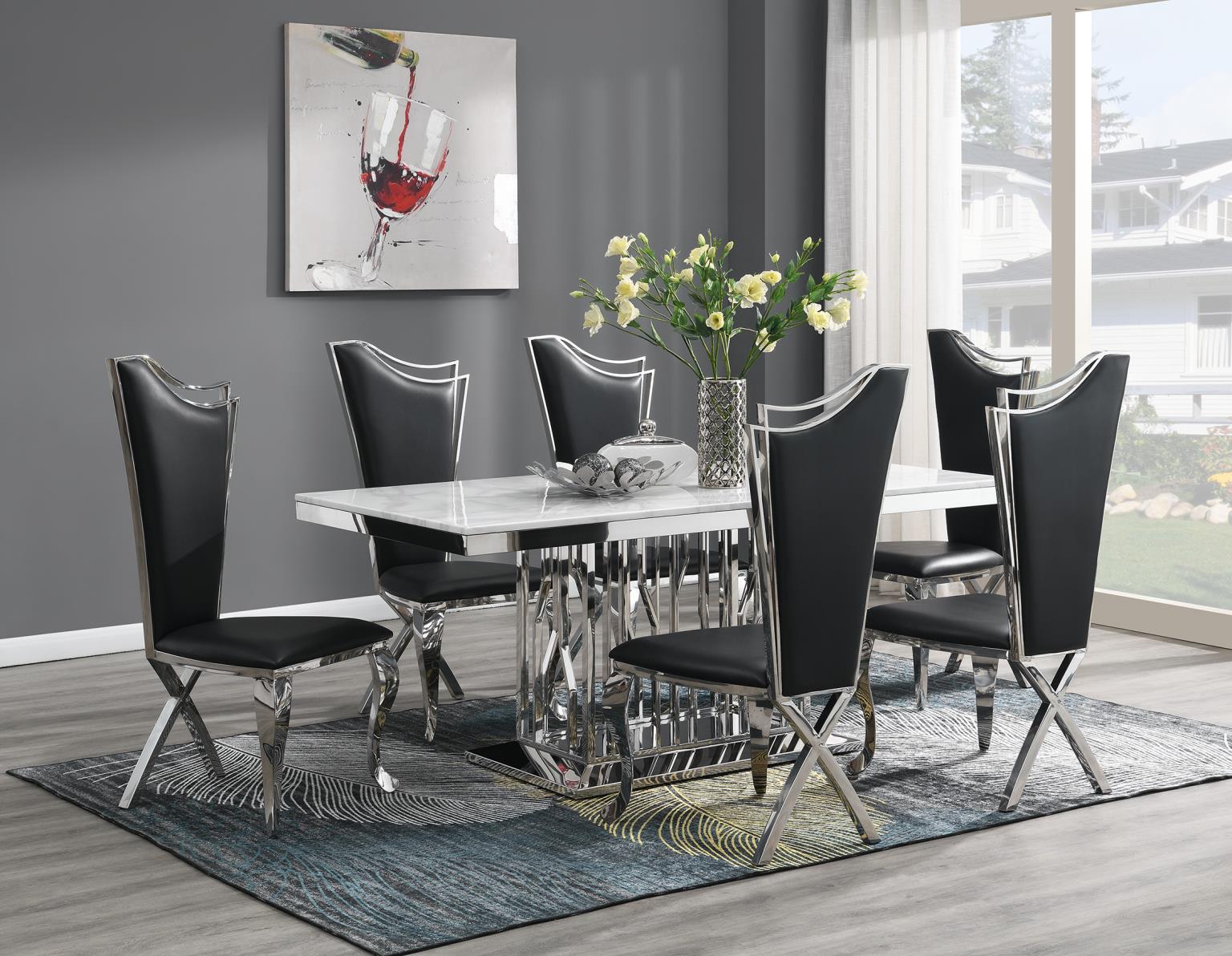 G-081-T-WHITE White Marble Dining Table