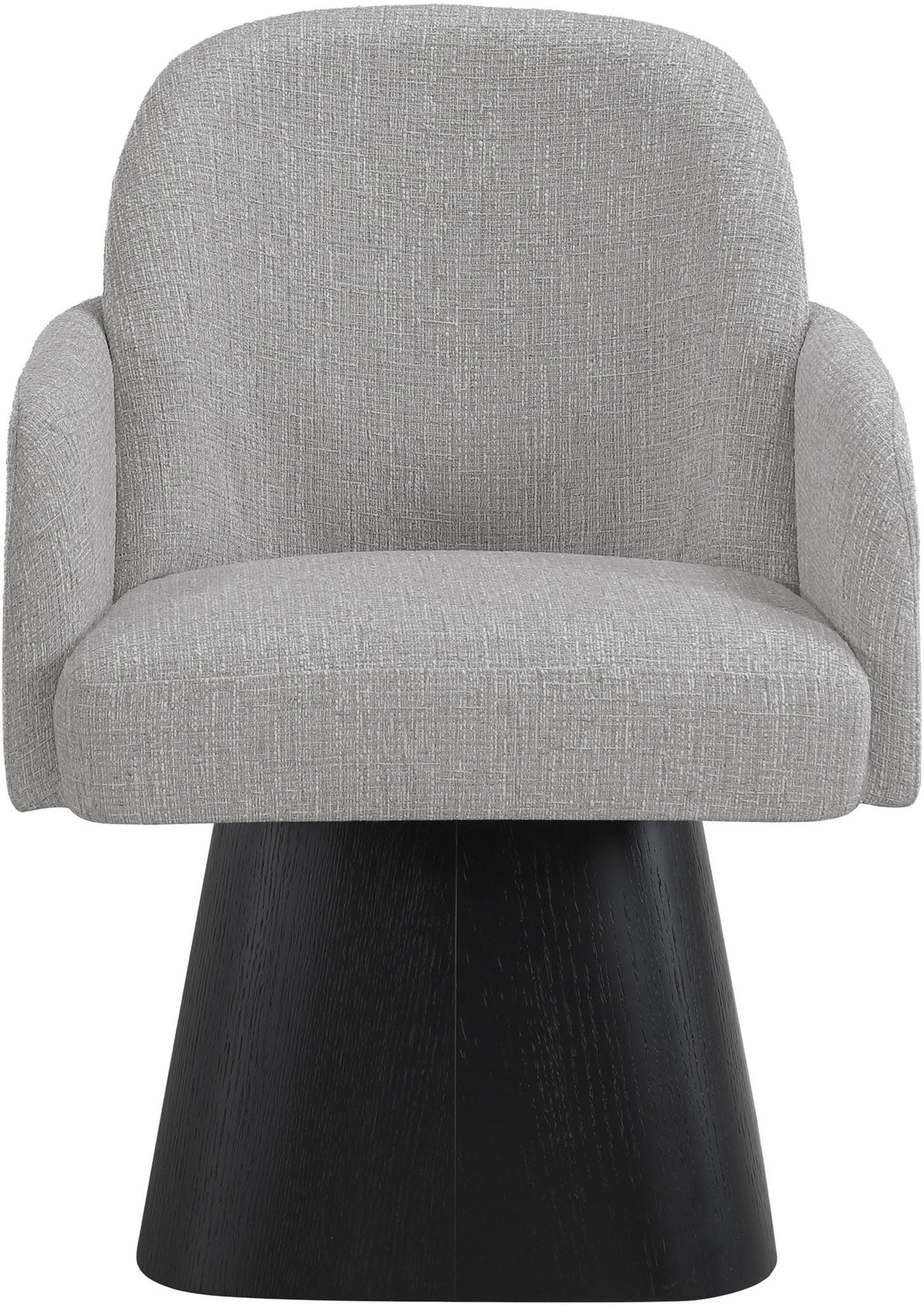 Marlowe Swivel Dining Arm Chair with Black Base