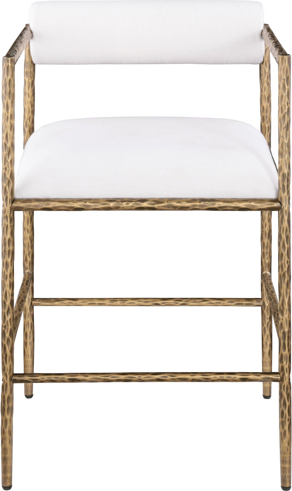 Axis Linen Counter Stool Set of 2 — Beige or Cream, Antique Black or Brass Legs - 2