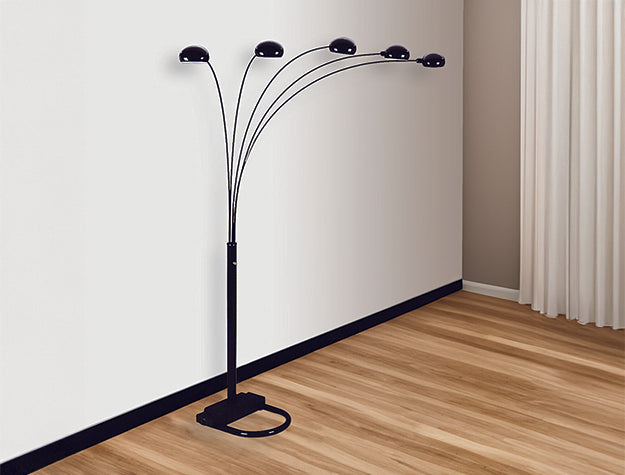 Rain Drop Arc Lamp 84"H Black