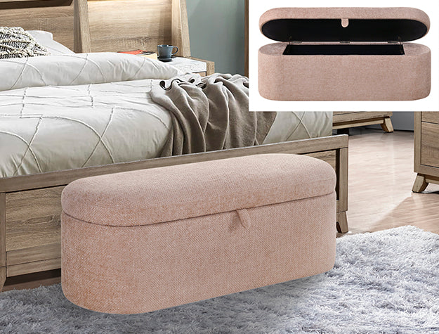 Philipa Mauve Tweed Storage Bench