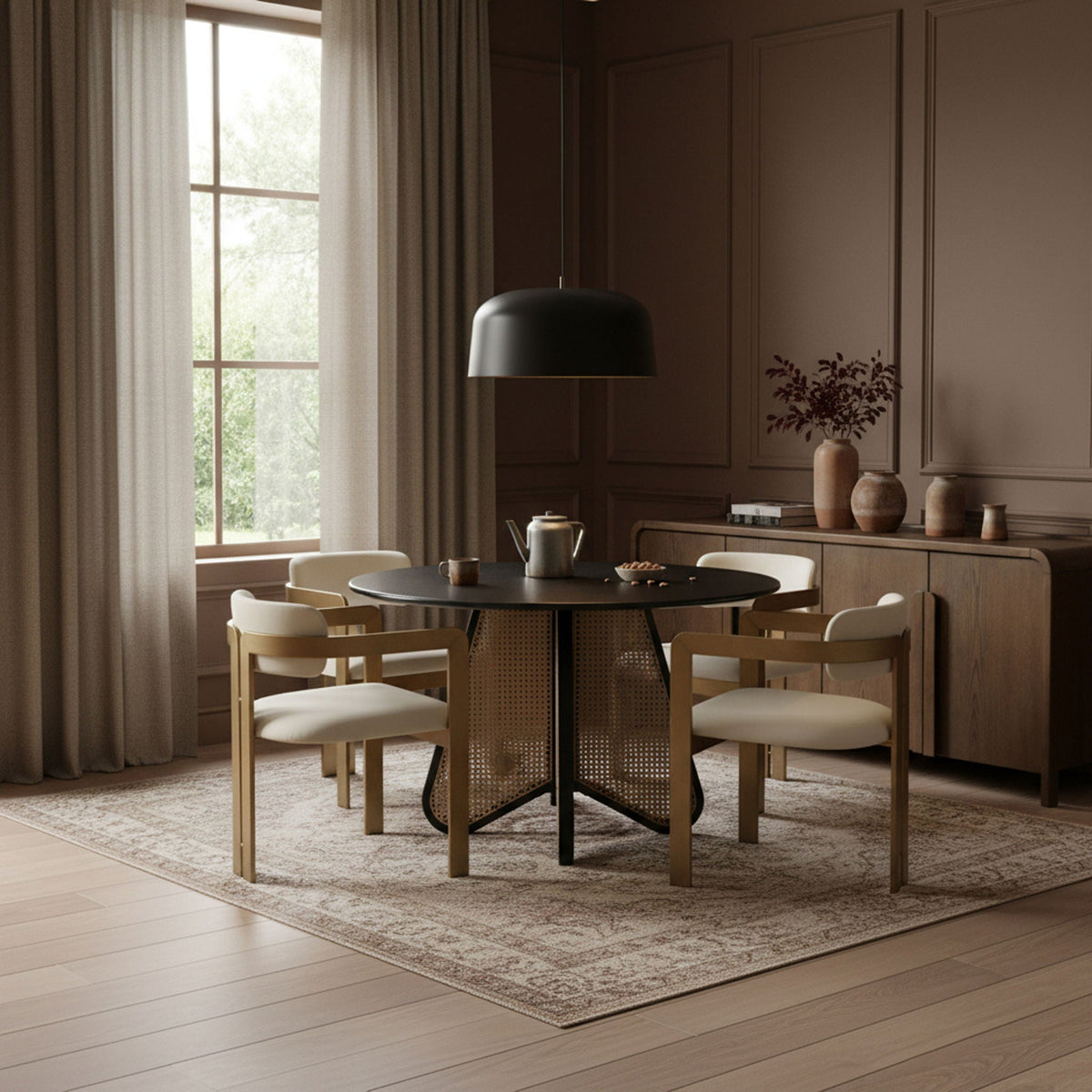 Aurum Vegan Leather Dining Chair (Set of 2) with Brushed Brass