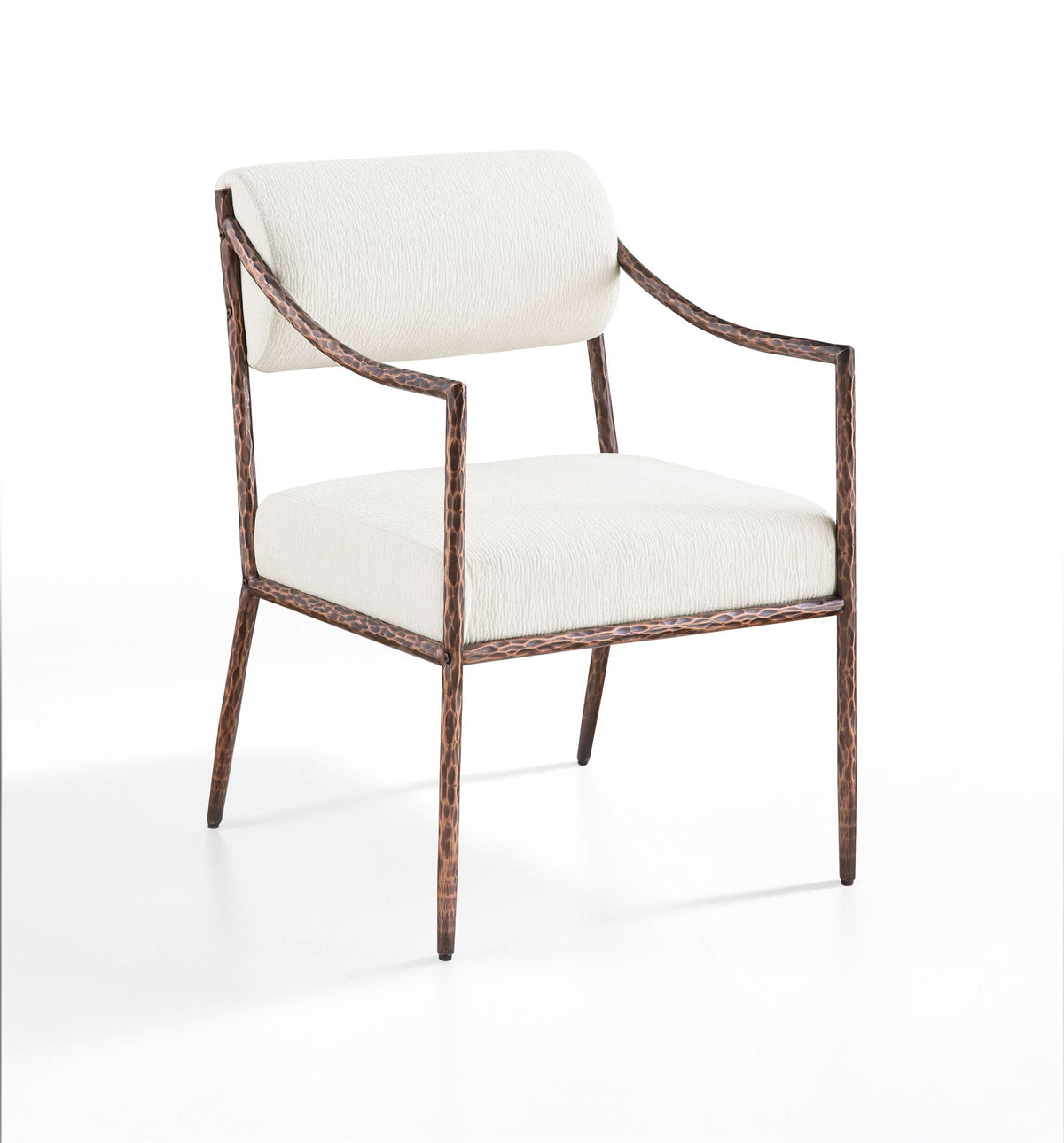 Bastille Chenille Dining Arm Chair Set of 2 with Bronze Frame