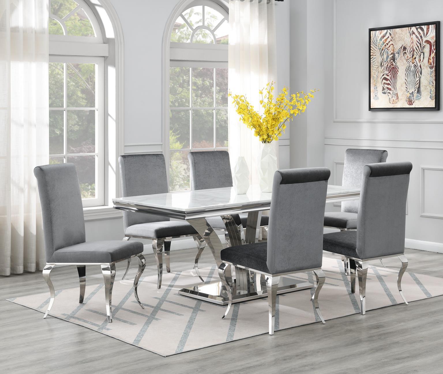 G-083-T-WHITE White Marble Dining Table