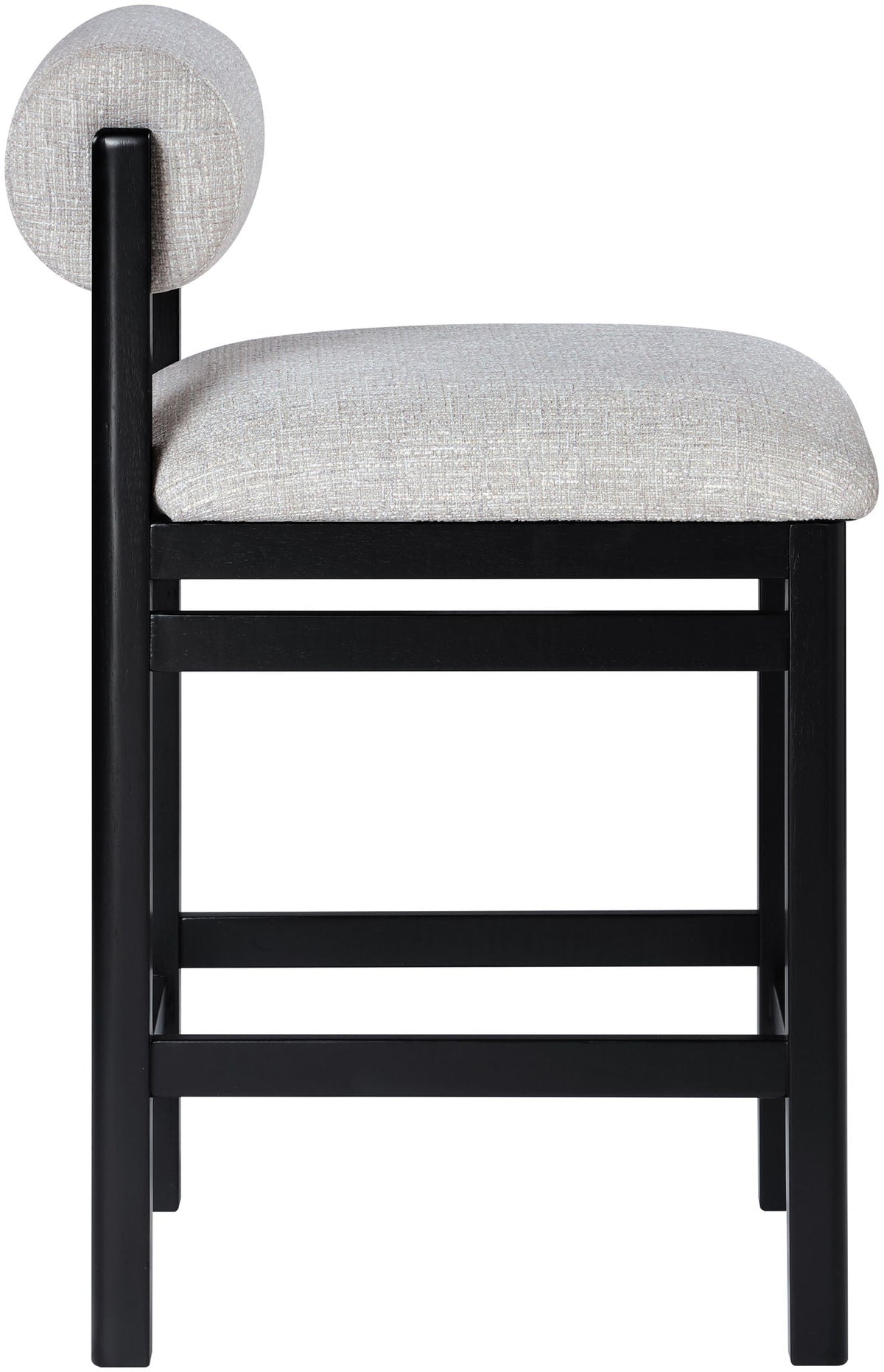 Roundhill - Fabric Counter Stool with Black Frame