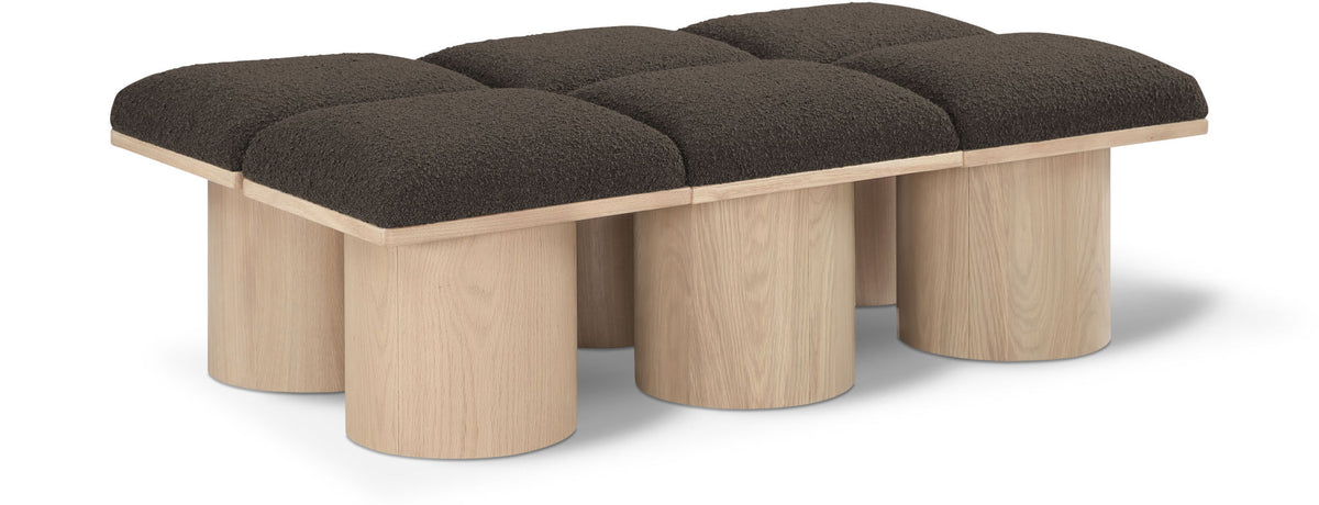 Pavilion Modular Bench 6-Piece Bench, 54"W x 31"D — Brown / Natural Base