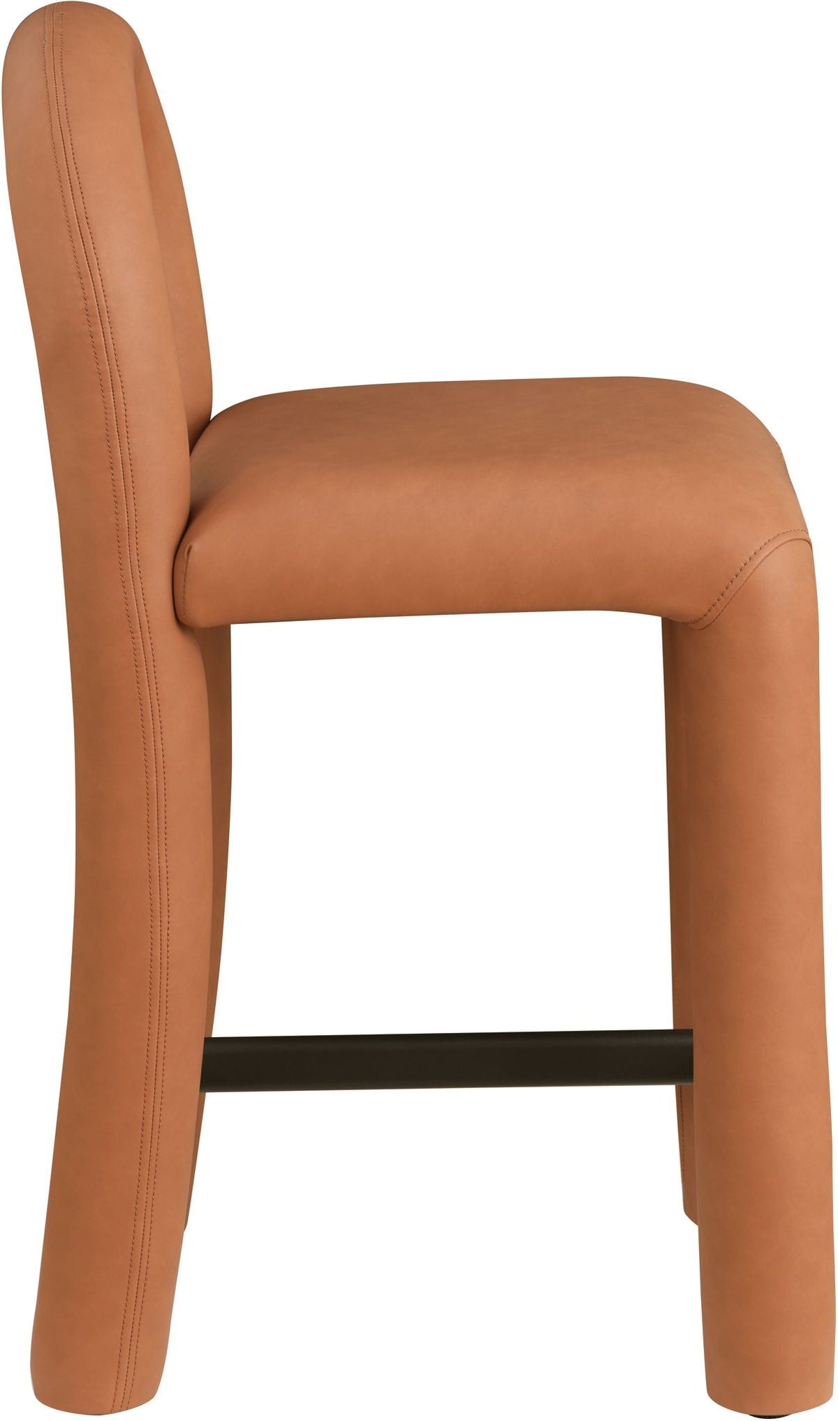 Amari - Vegan Leather and Boucle Fabric Stool - Stool