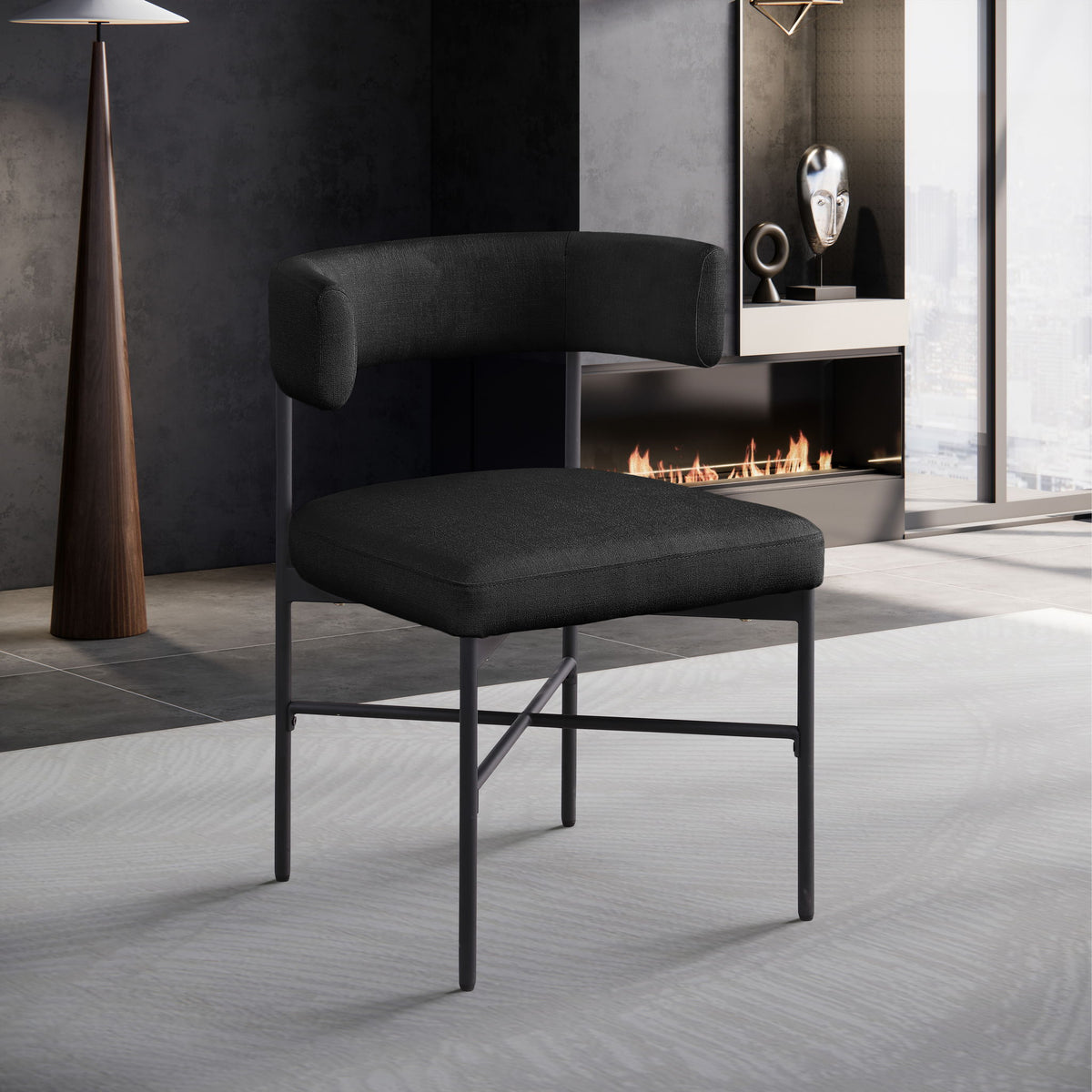 Rivage - Durable Dining Chair (Set of 2) with Black Frame