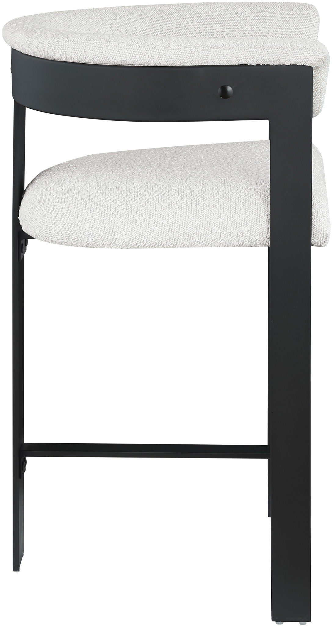 Romeo - Boucle Counter Stool (Set of 2) with Black Base