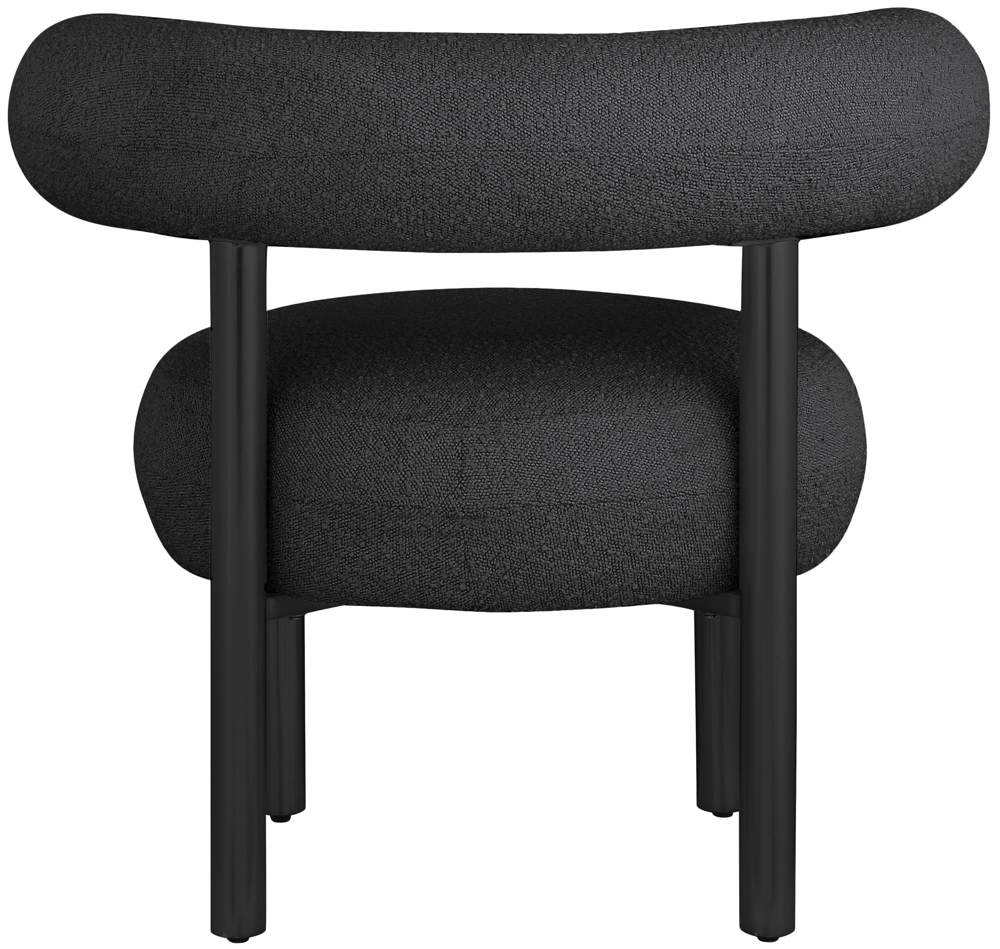 Bordeaux - Boucle Fabric Accent Chair With Black Legs