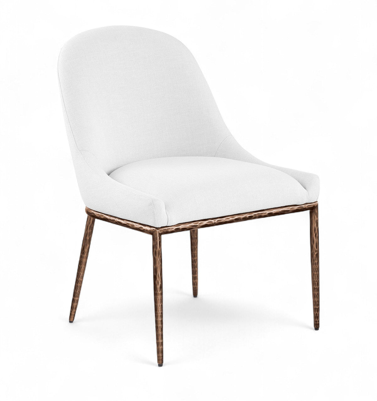 Ferro Performance Fabric Dining Side Chair with Brushed Bronze Legs
