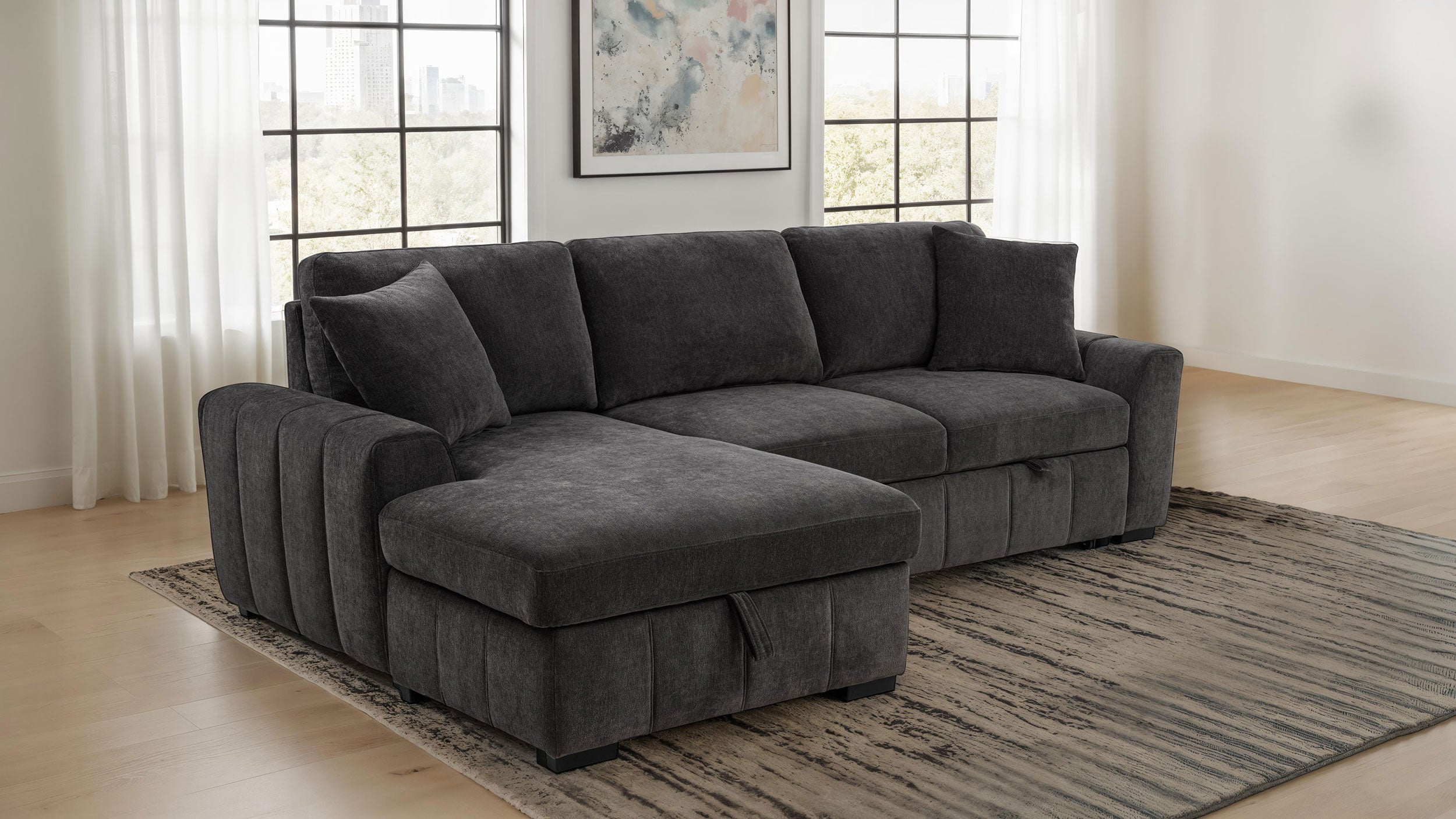 Pastrana Upholstered Sleeper Sectional Sofa RAF Chaise