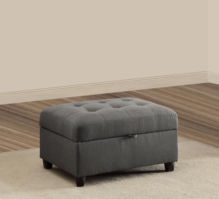 Stonenesse Rectangular Upholstered Storage Ottoman Grey