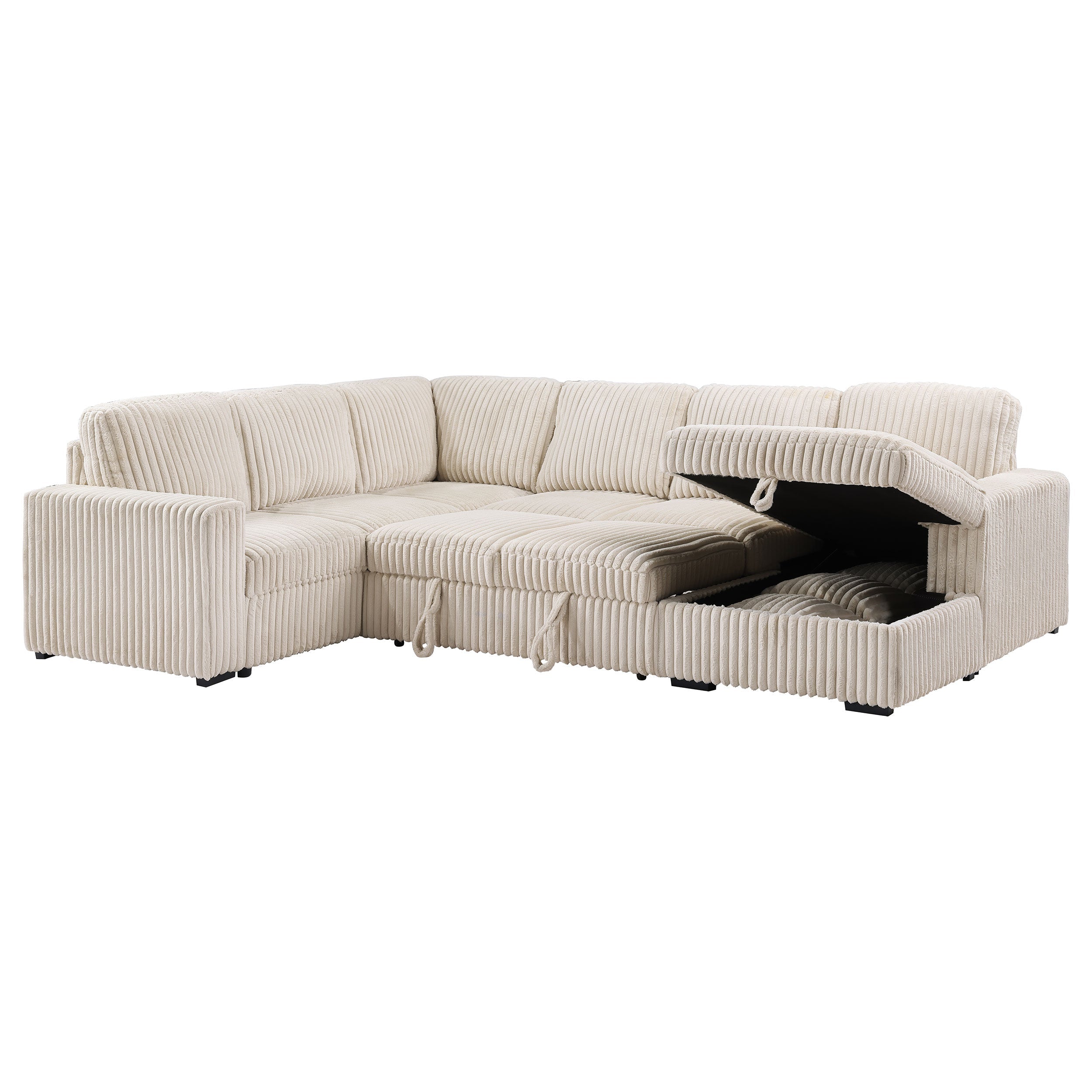 Devonshire Sleeper Sectional Sofa Storage Chaise