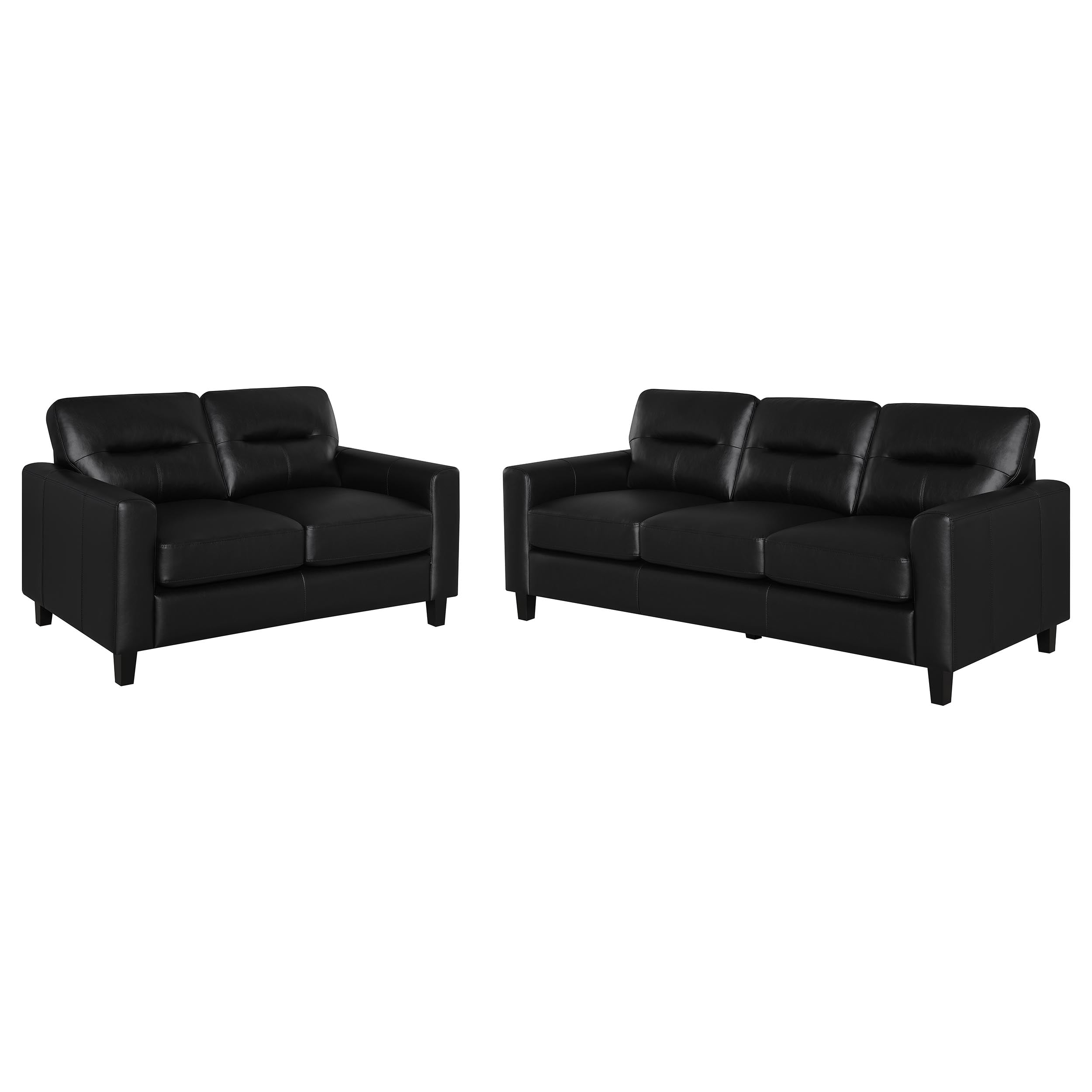 Scotland Faux Leather Upholstered Sofa Set