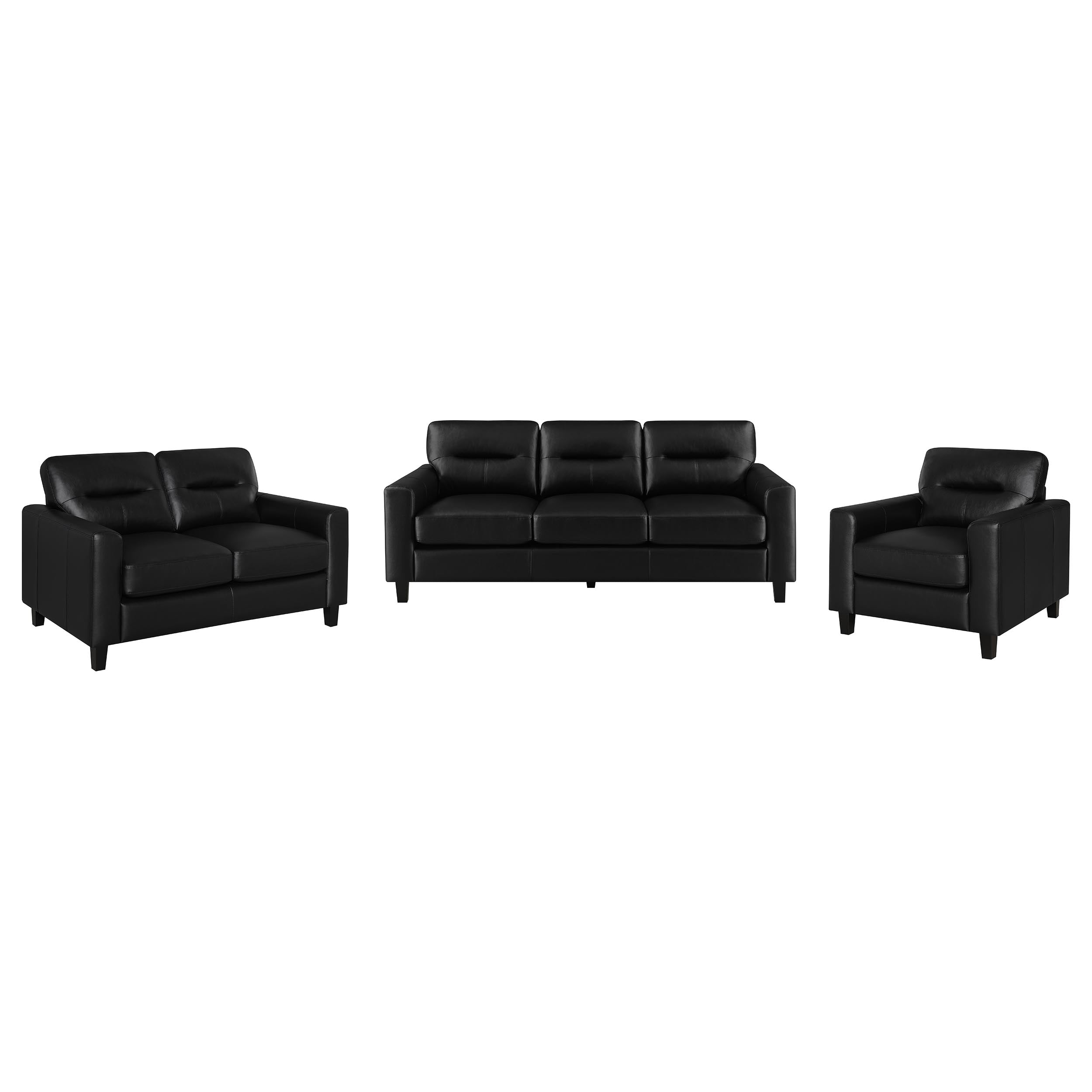 Scotland Faux Leather Upholstered Sofa Set