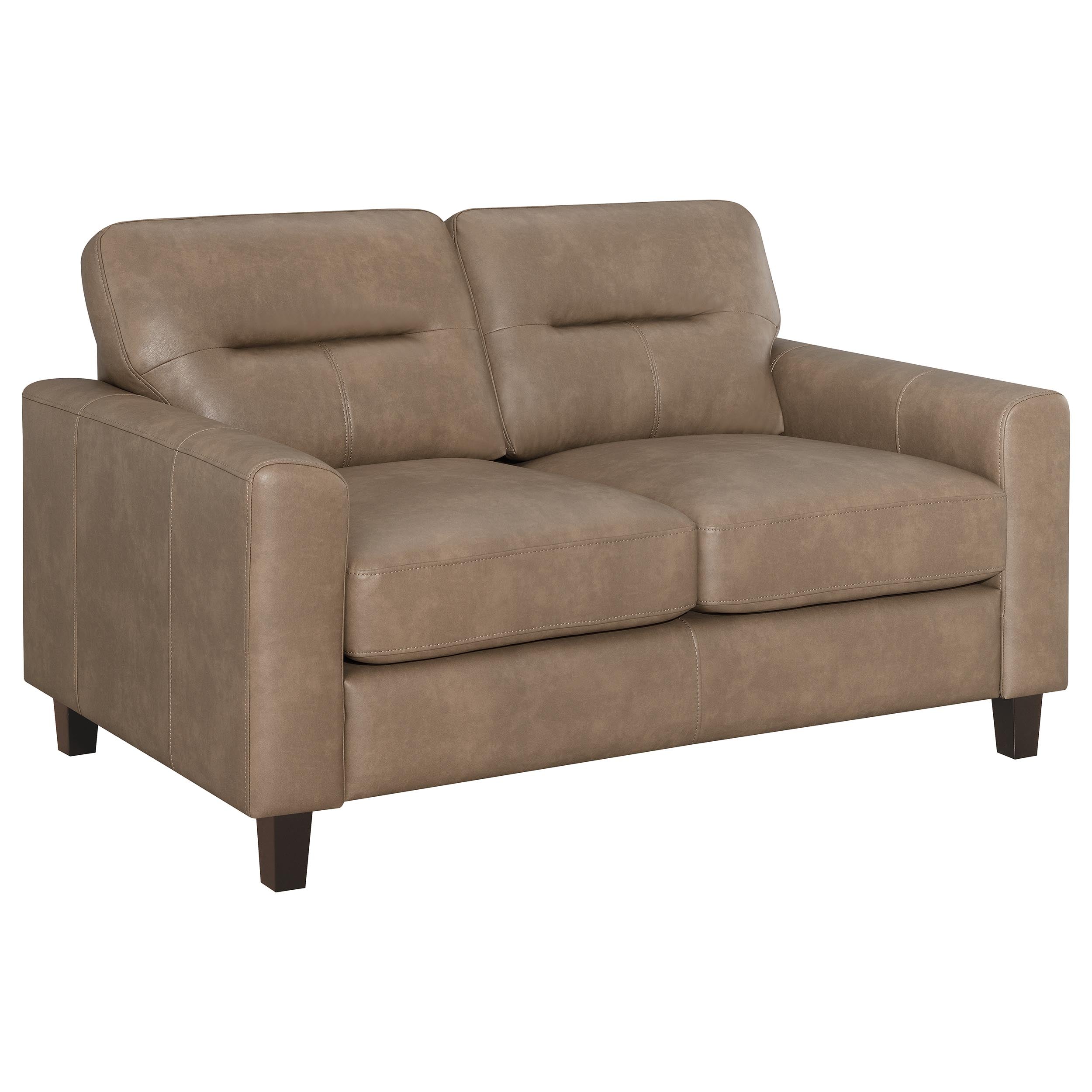 Scotland Faux Leather Upholstered Sofa Set