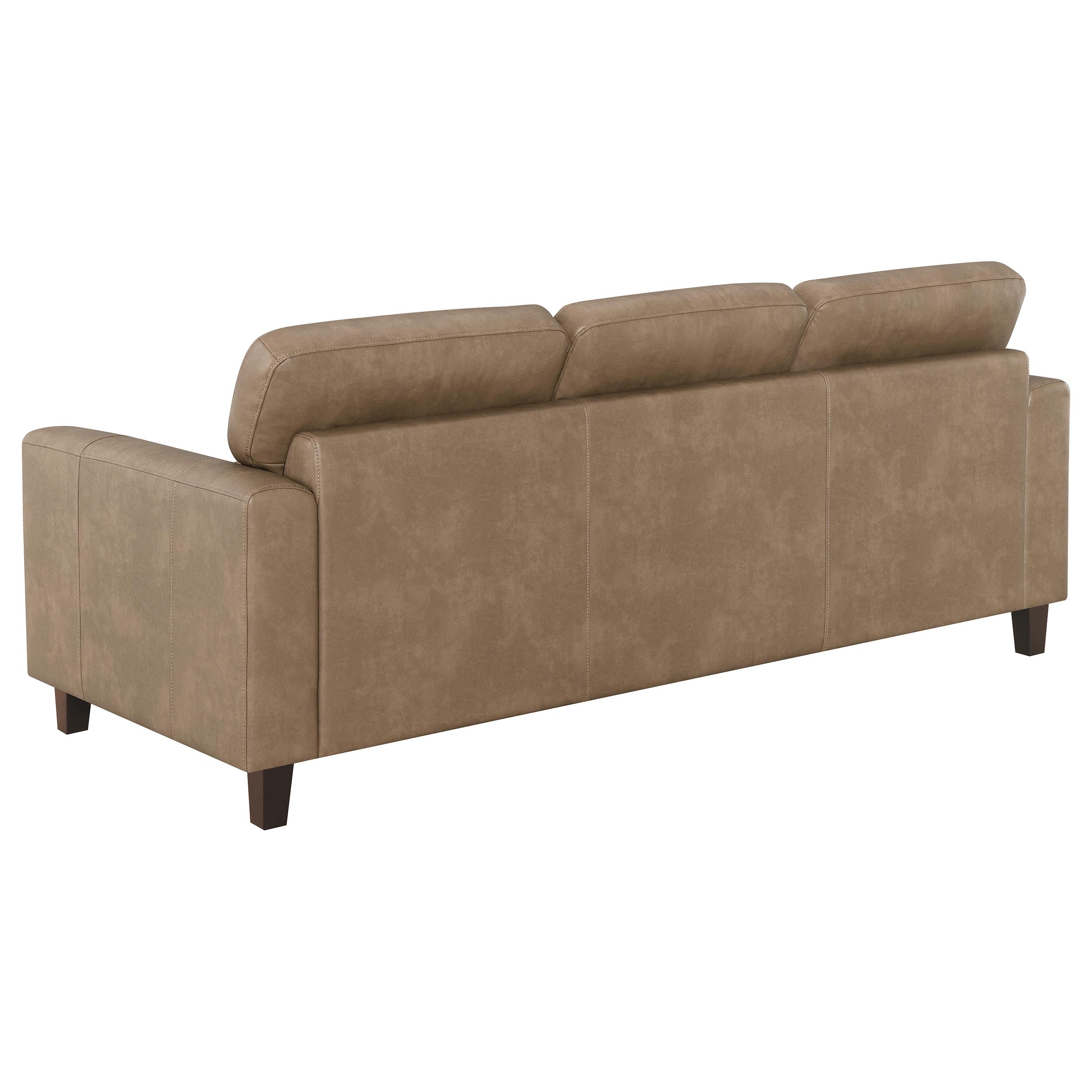 Scotland Faux Leather Upholstered Track Arm Sofa