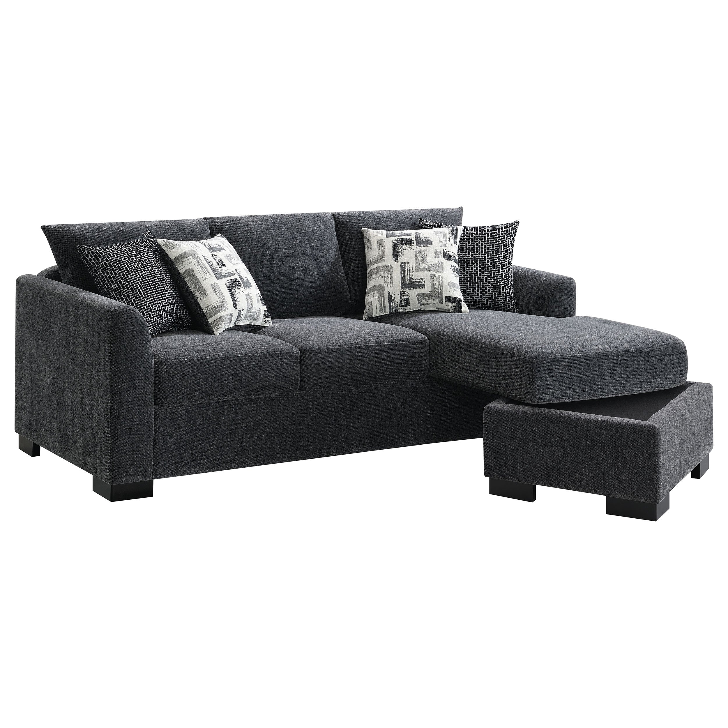 Storey Upholstered Sleeper Sectional Chaise Sofa