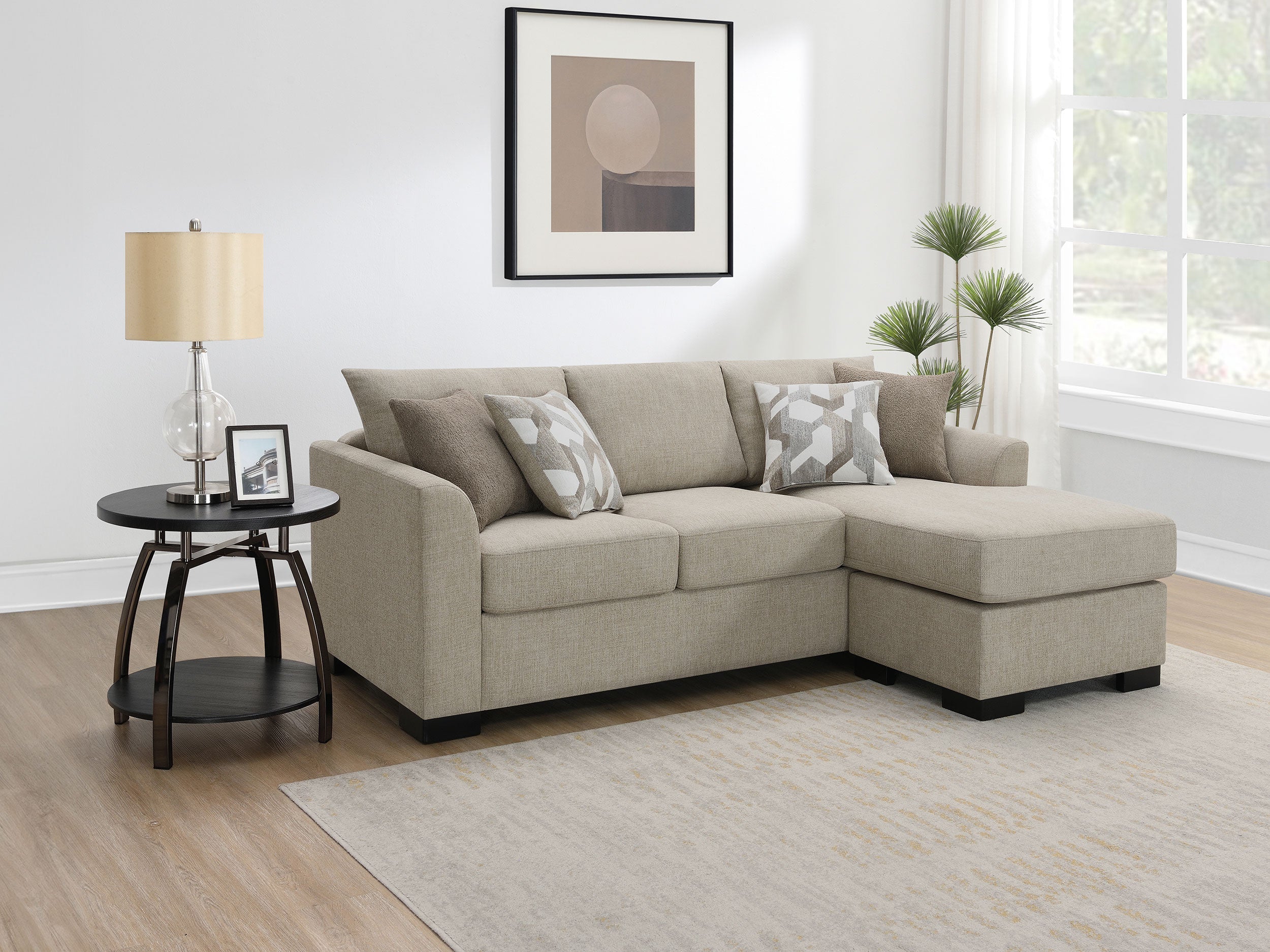 Storey Upholstered Sleeper Sectional Chaise Sofa