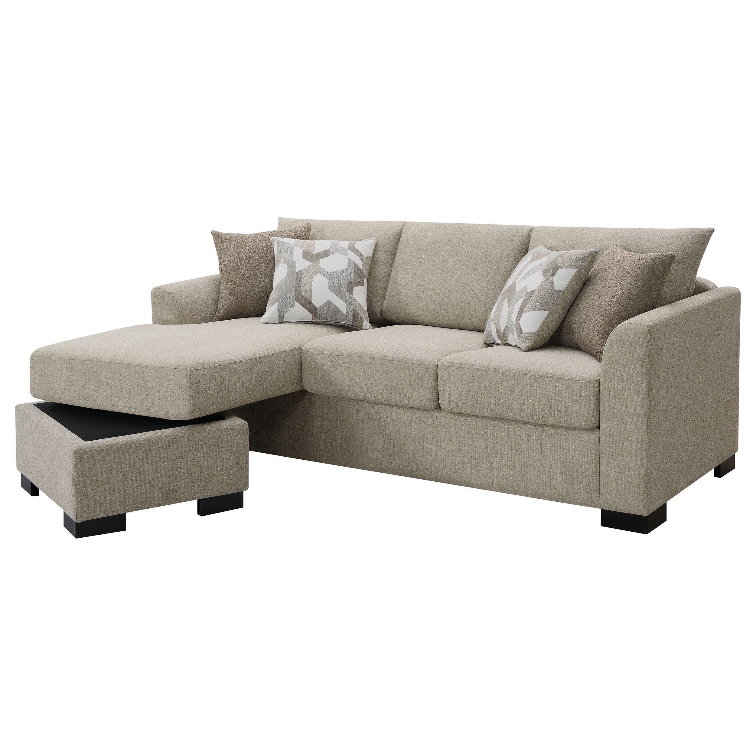 Storey Upholstered Sleeper Sectional Chaise Sofa