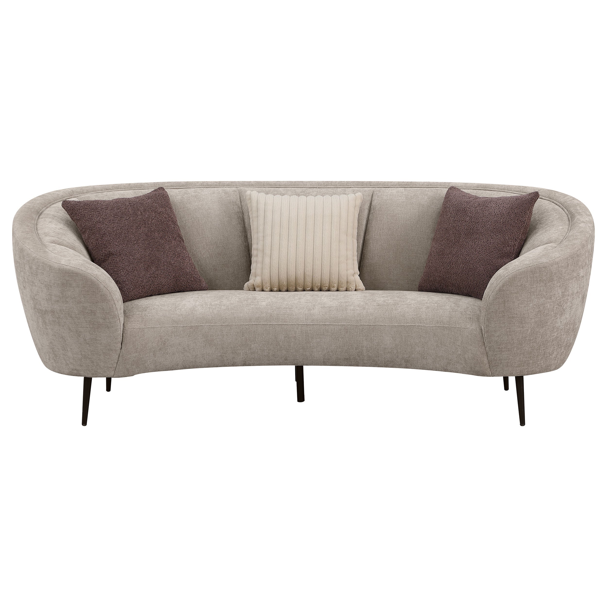 Ellorie Upholstered Curved Sofa Set Beige