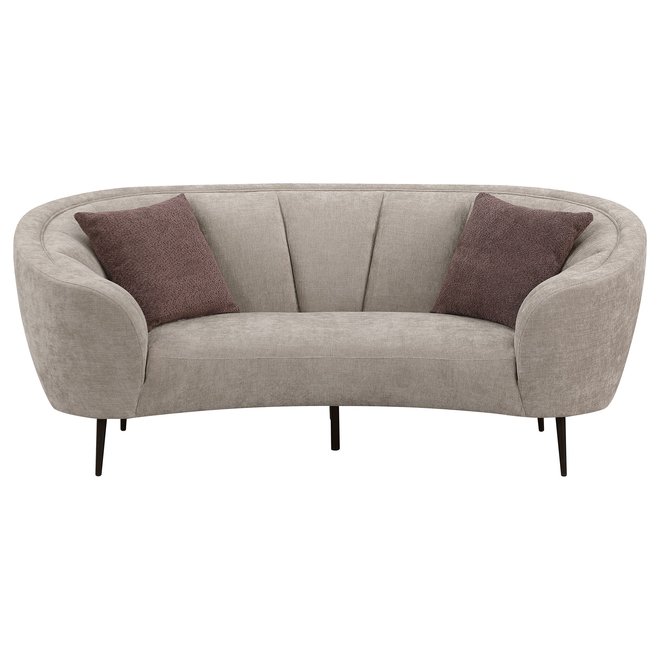 Ellorie Upholstered Curved Sofa Set Beige