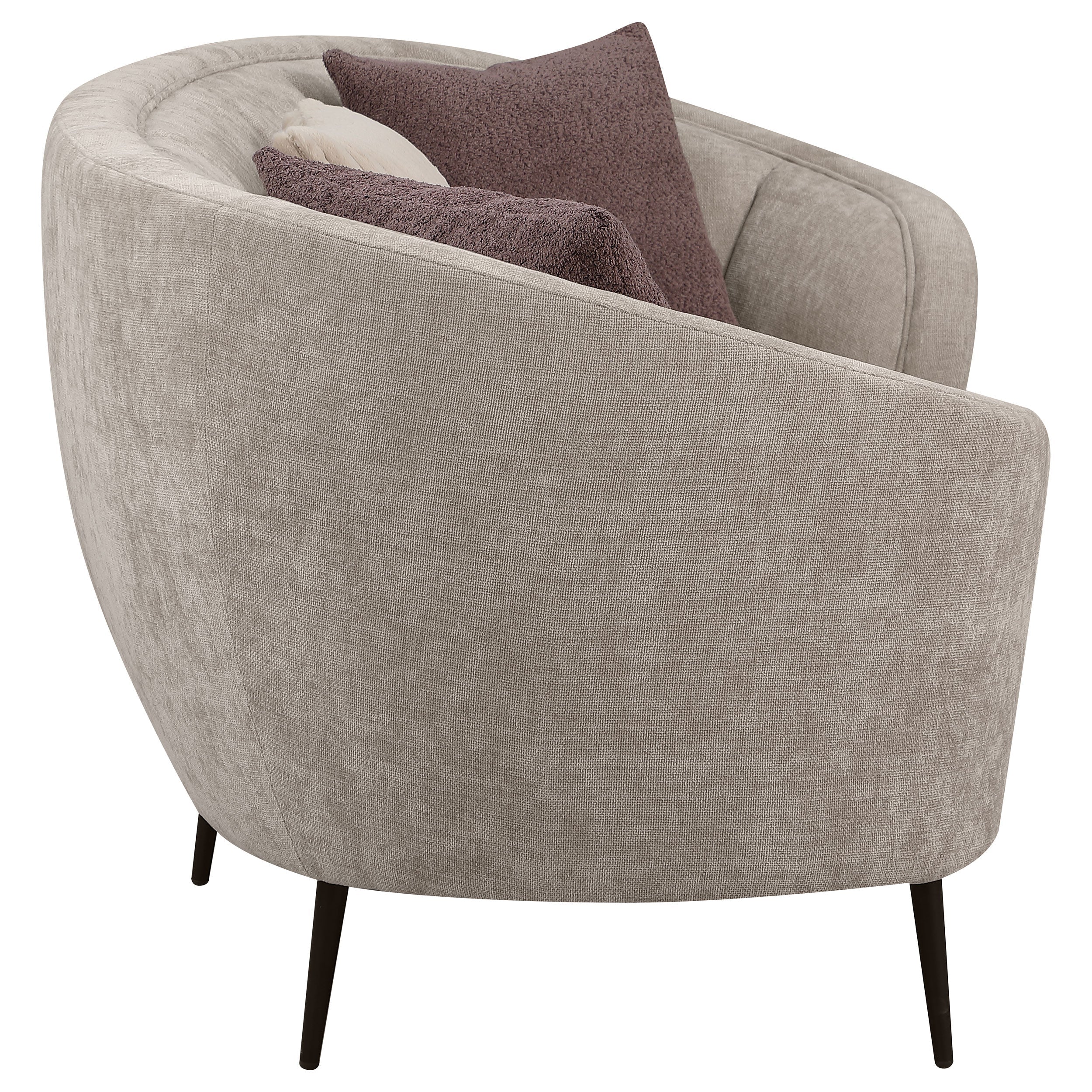 Ellorie Upholstered Curved Sofa Set Beige