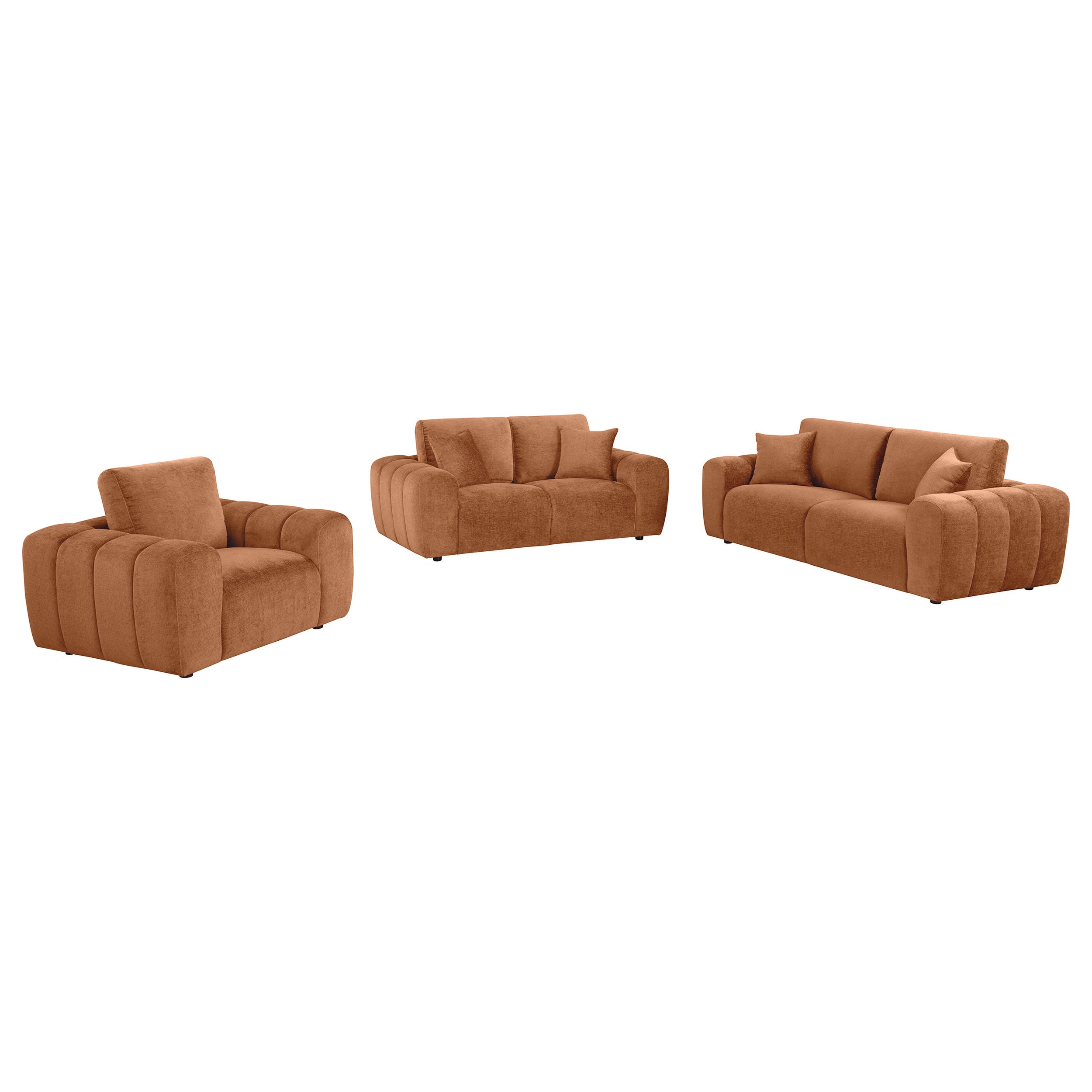 Burnett Chenille Upholstered Sofa Set