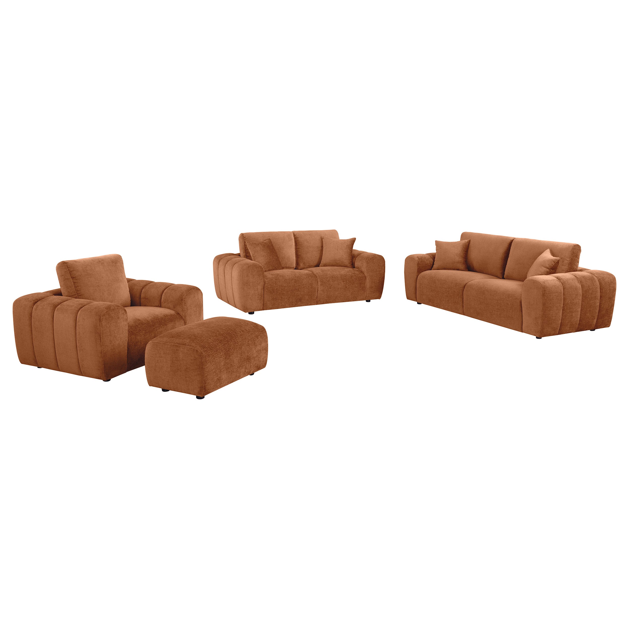 Burnett Chenille Upholstered Sofa Set