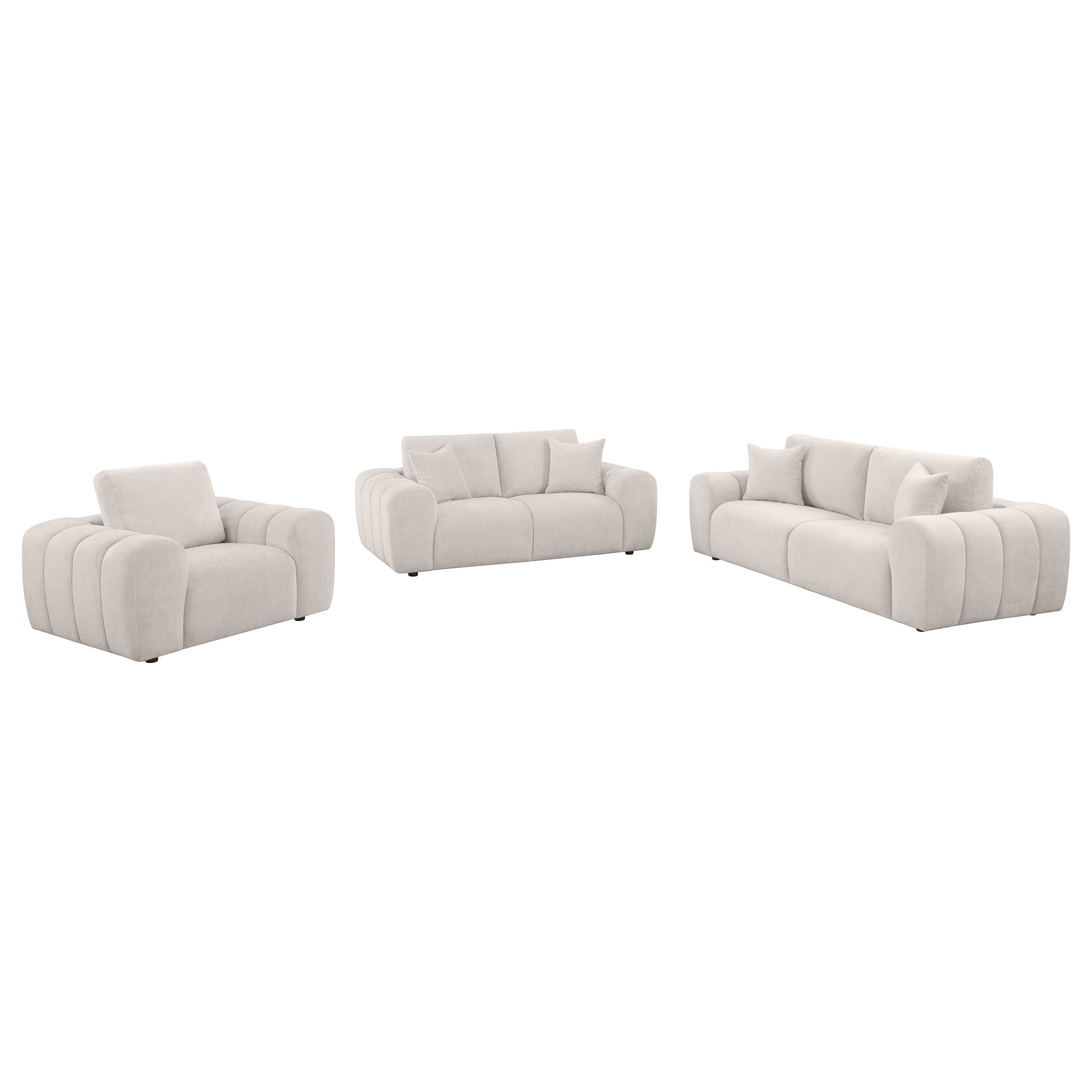 Burnett Chenille Upholstered Sofa Set