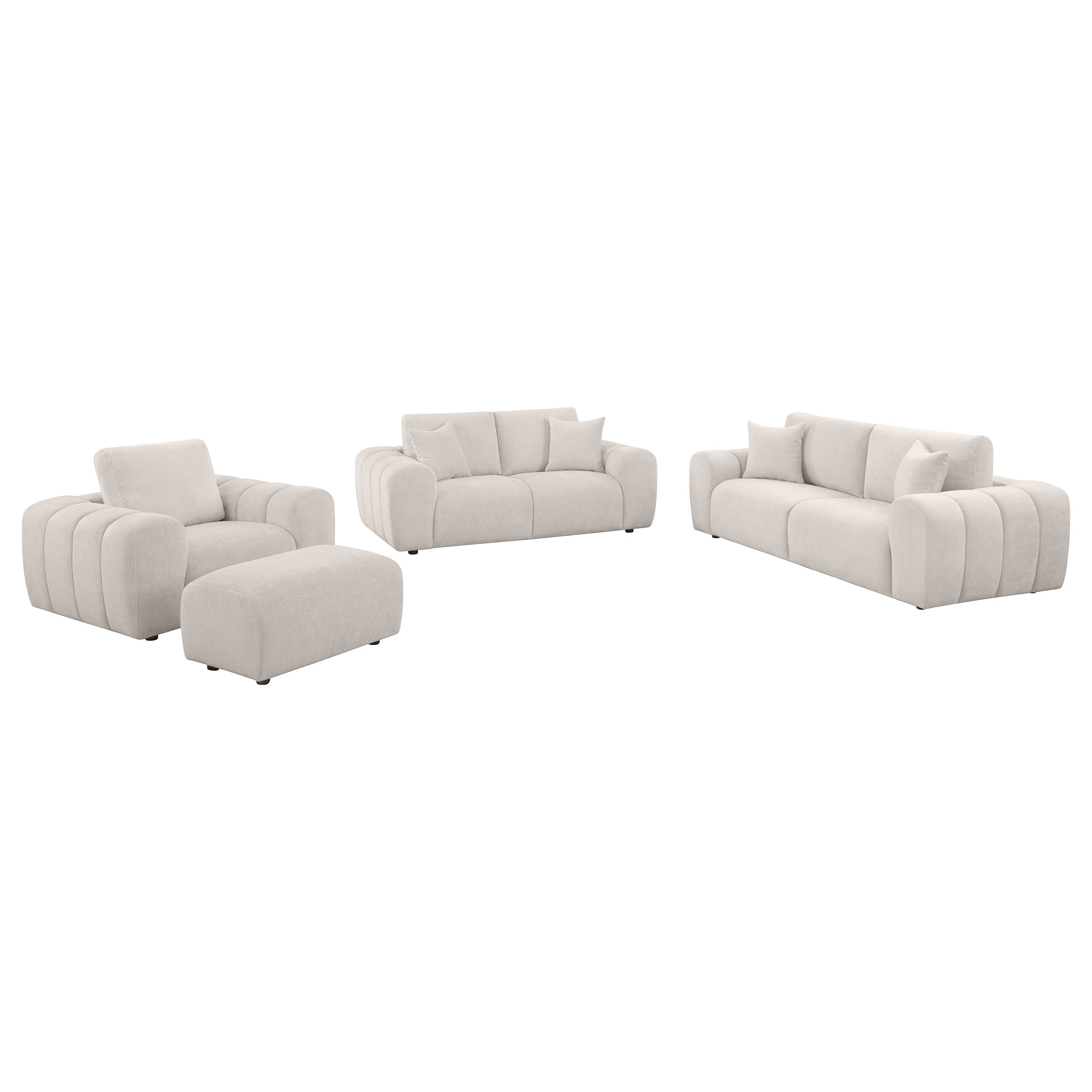 Burnett Chenille Upholstered Sofa Set