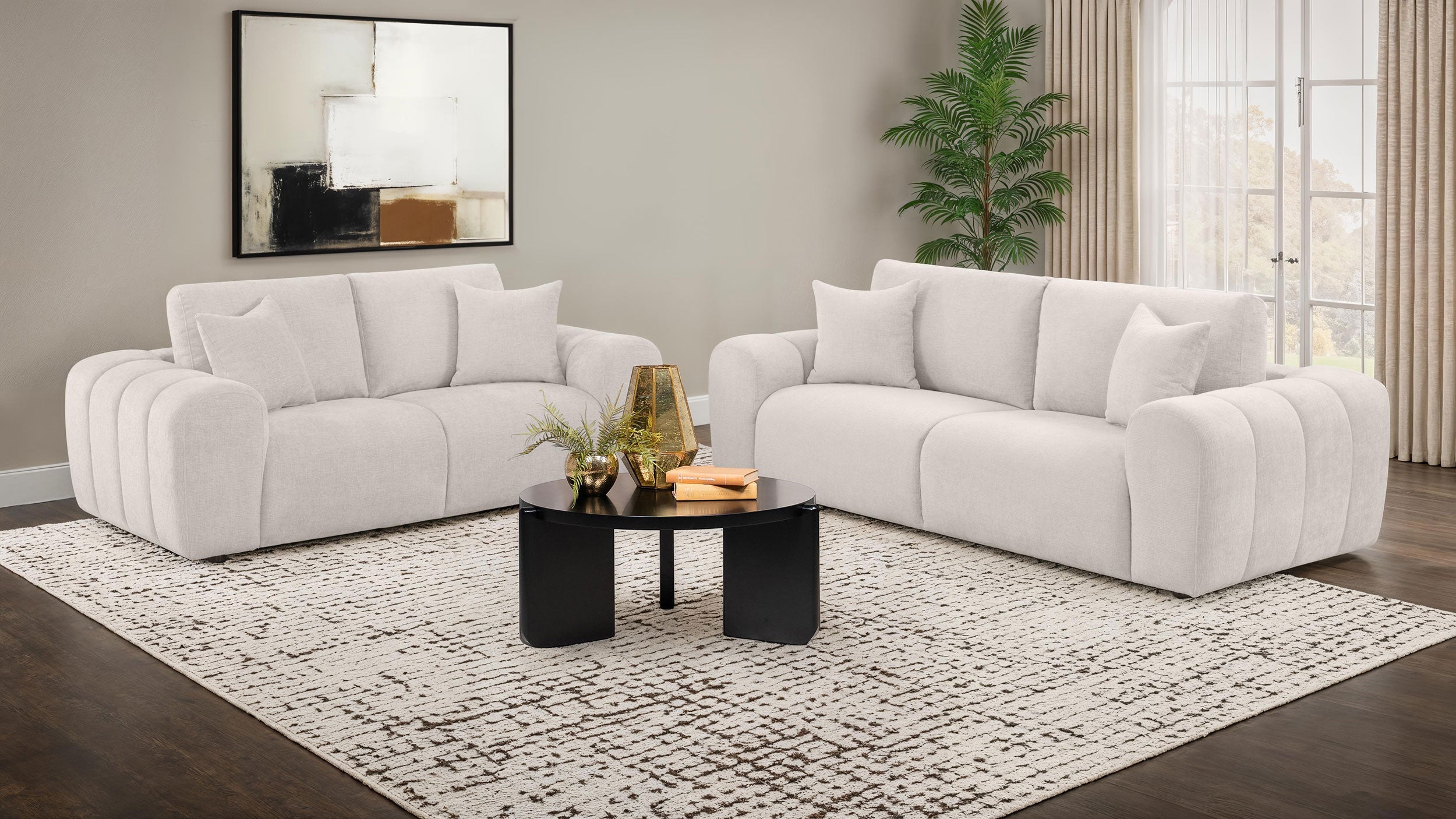 Burnett Chenille Upholstered Wide Arm Sofa